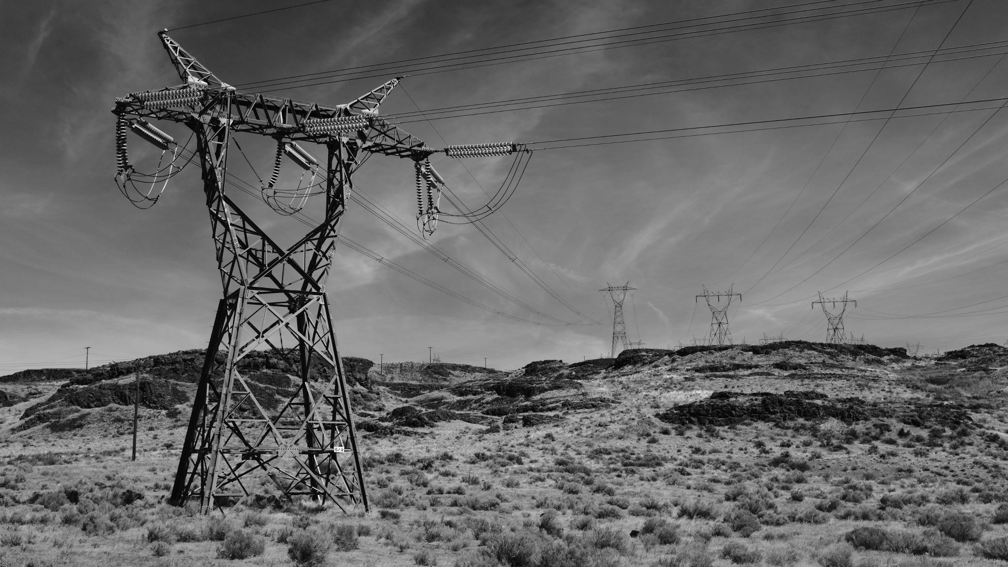 Iron Giant. Power line tower near Wanapum Dam r/InfrastructurePorn