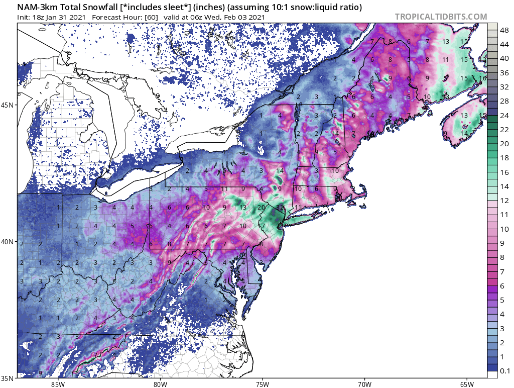 One weather model predicting 32" in Harriman r/Harriman