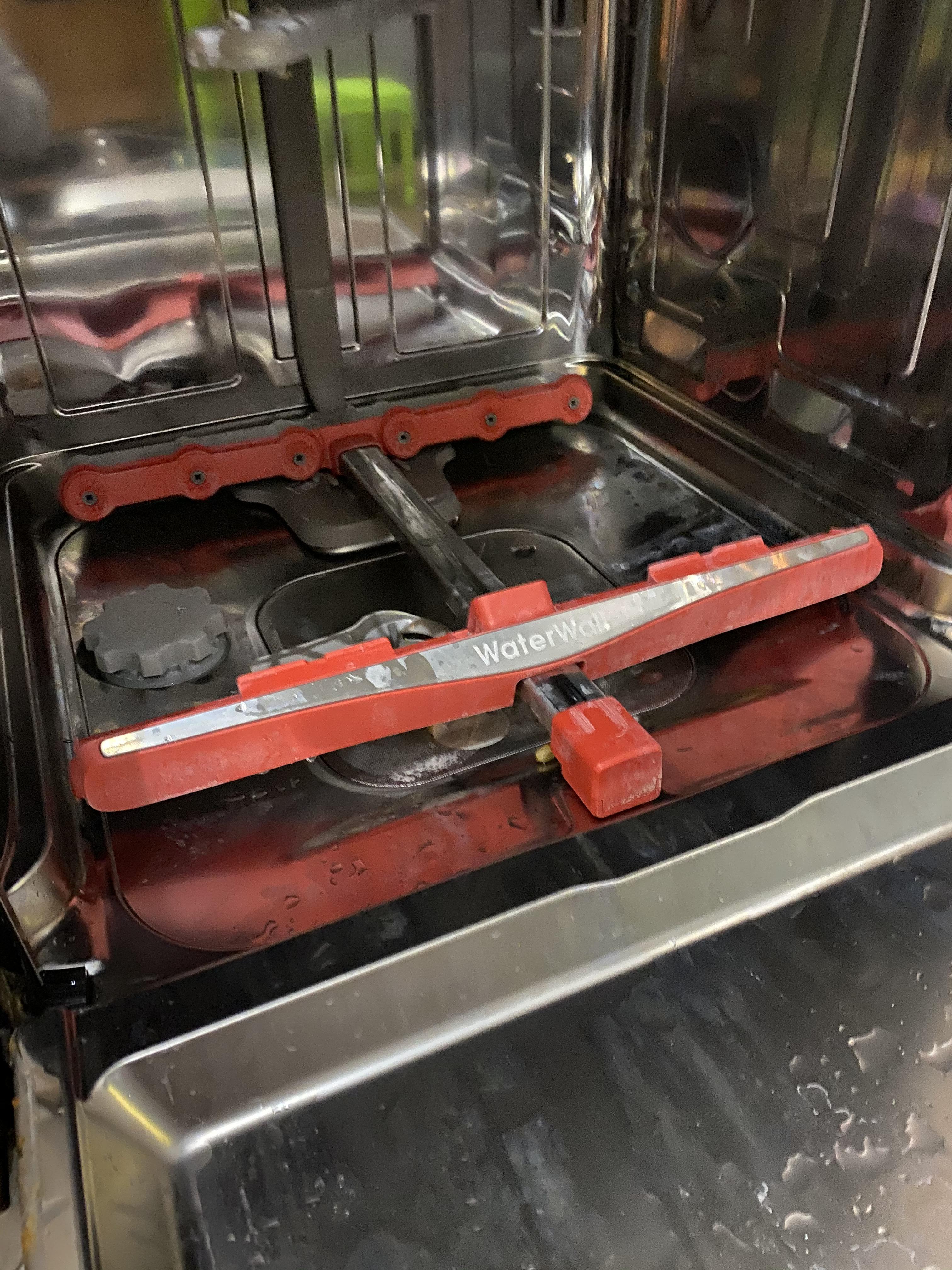 Help! Samsung waterwall DW60H9950FW not washing bottom rack. Waterwall