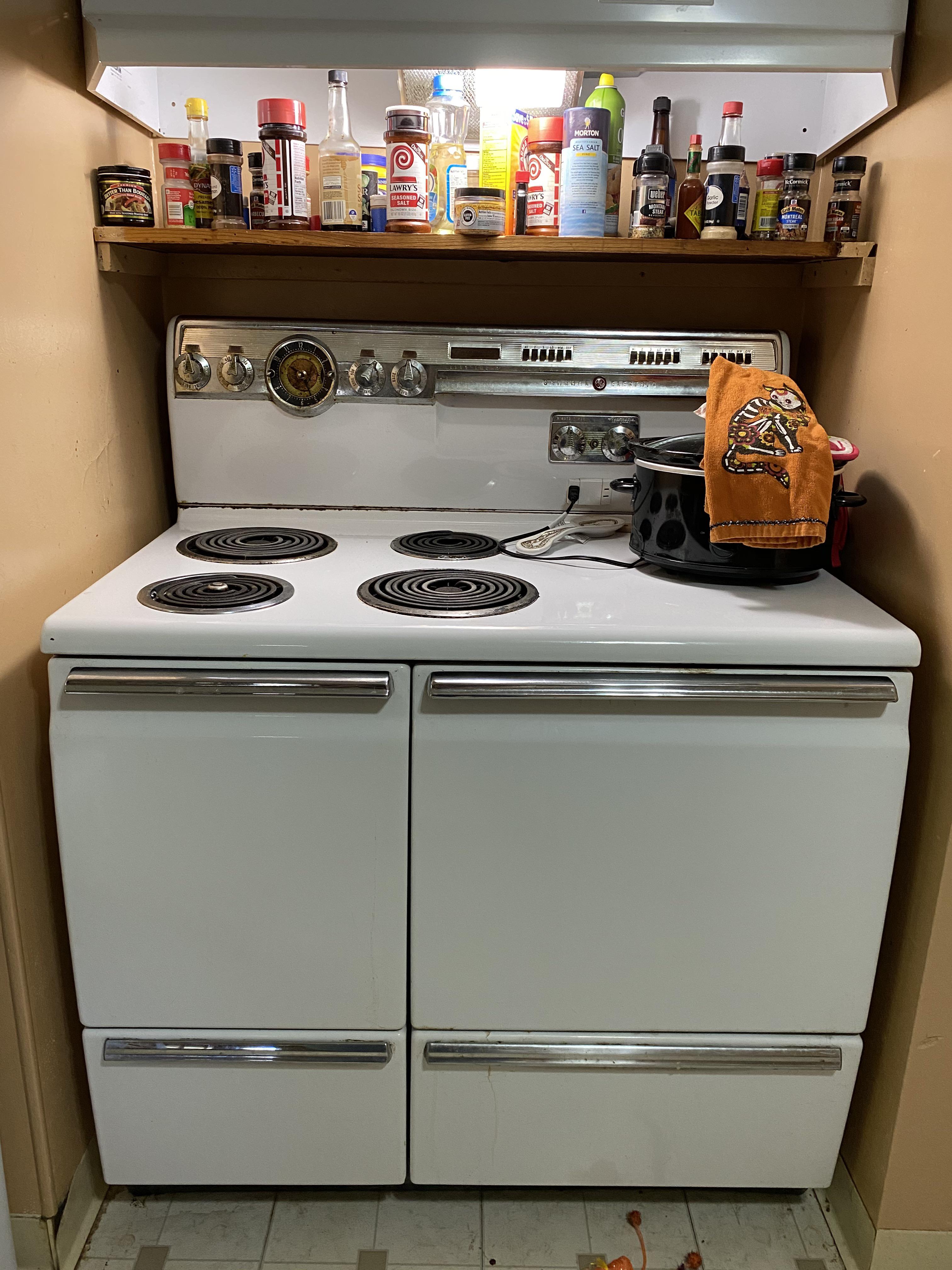 My 1956 GE Liberator stove, still going strong after 64 years. r