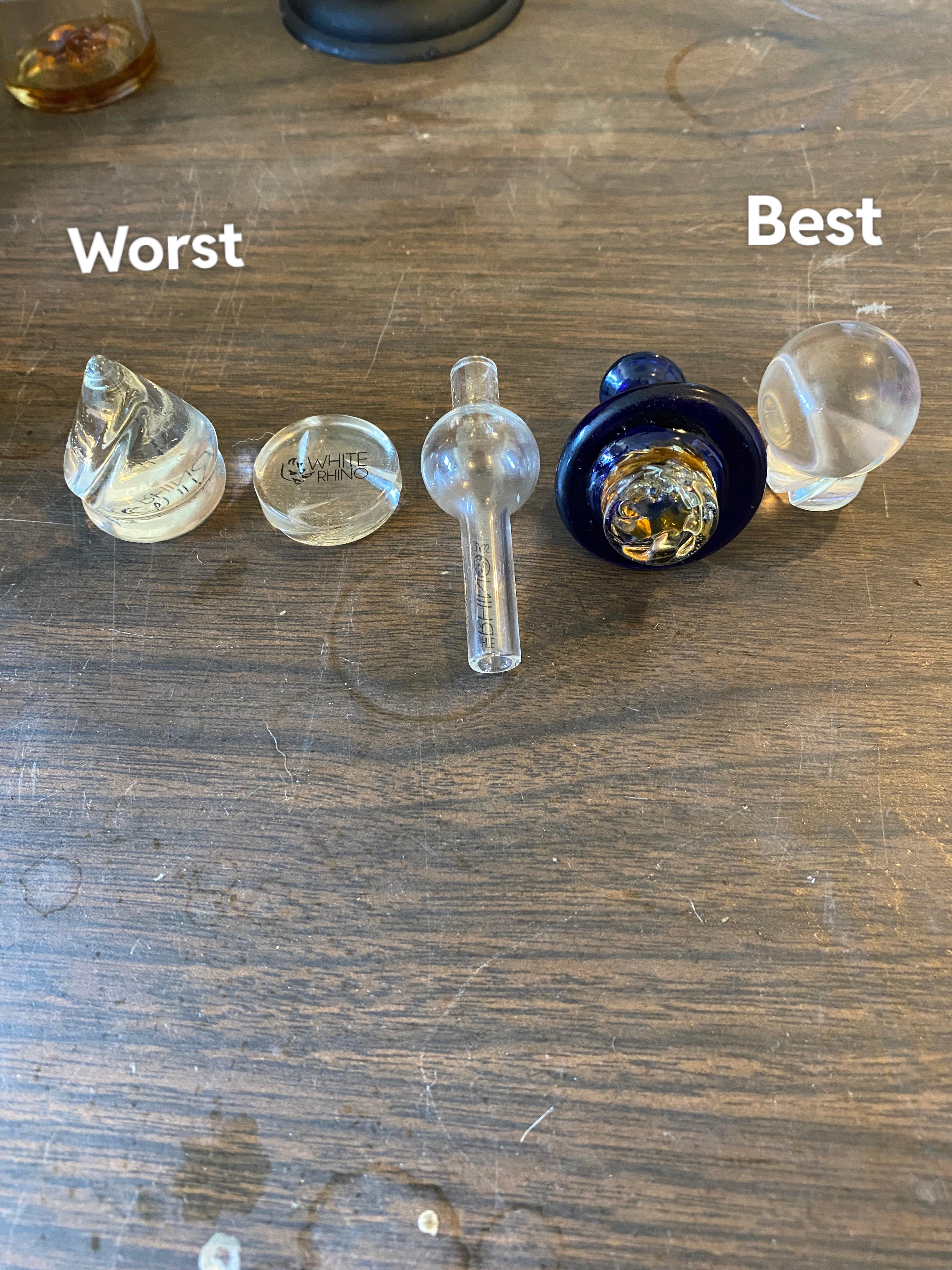 My carb cap journey, settled on an OTP spinner cap (Far right)(Ranked