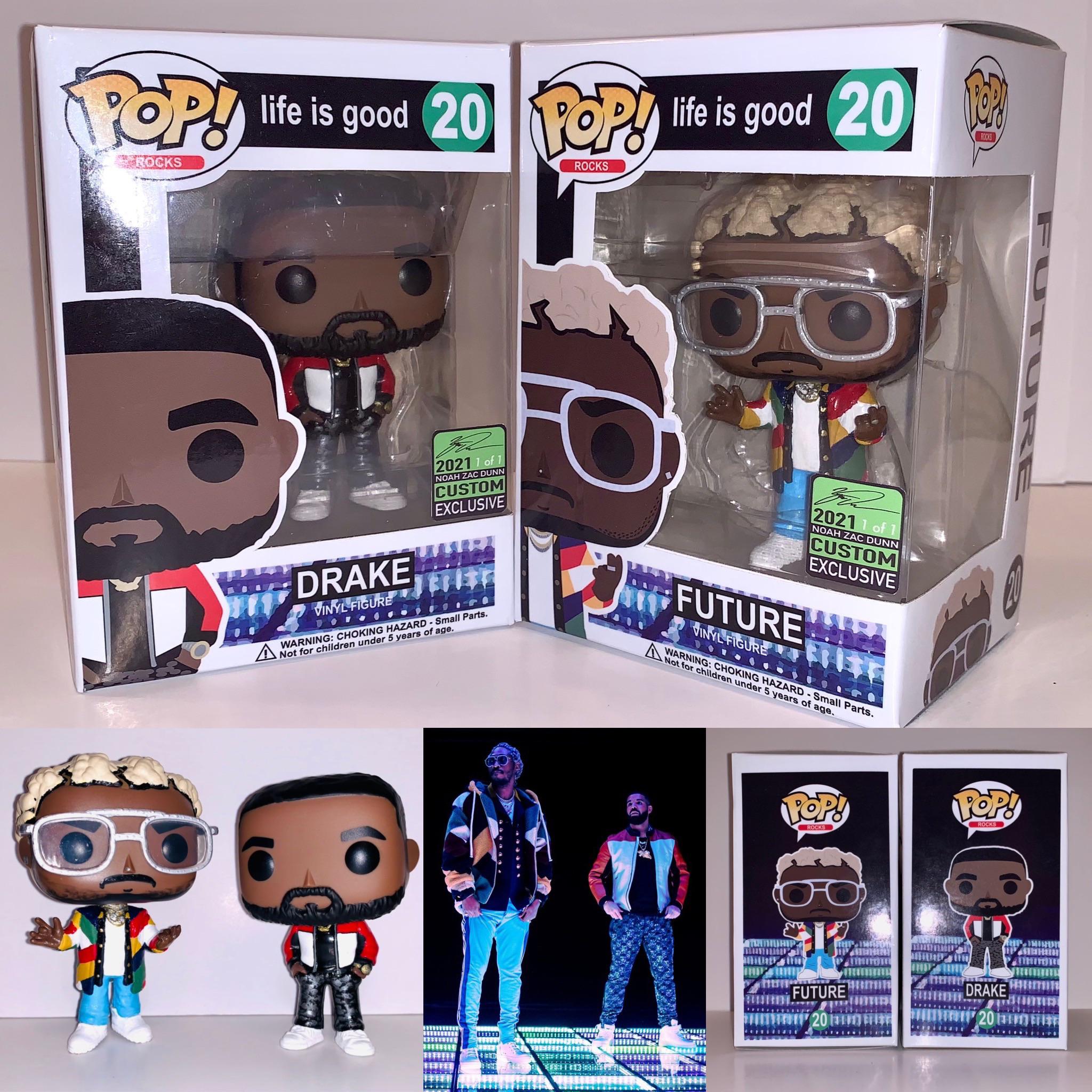 Drake & Future custom Funko Pops from “Life is Good” music video r