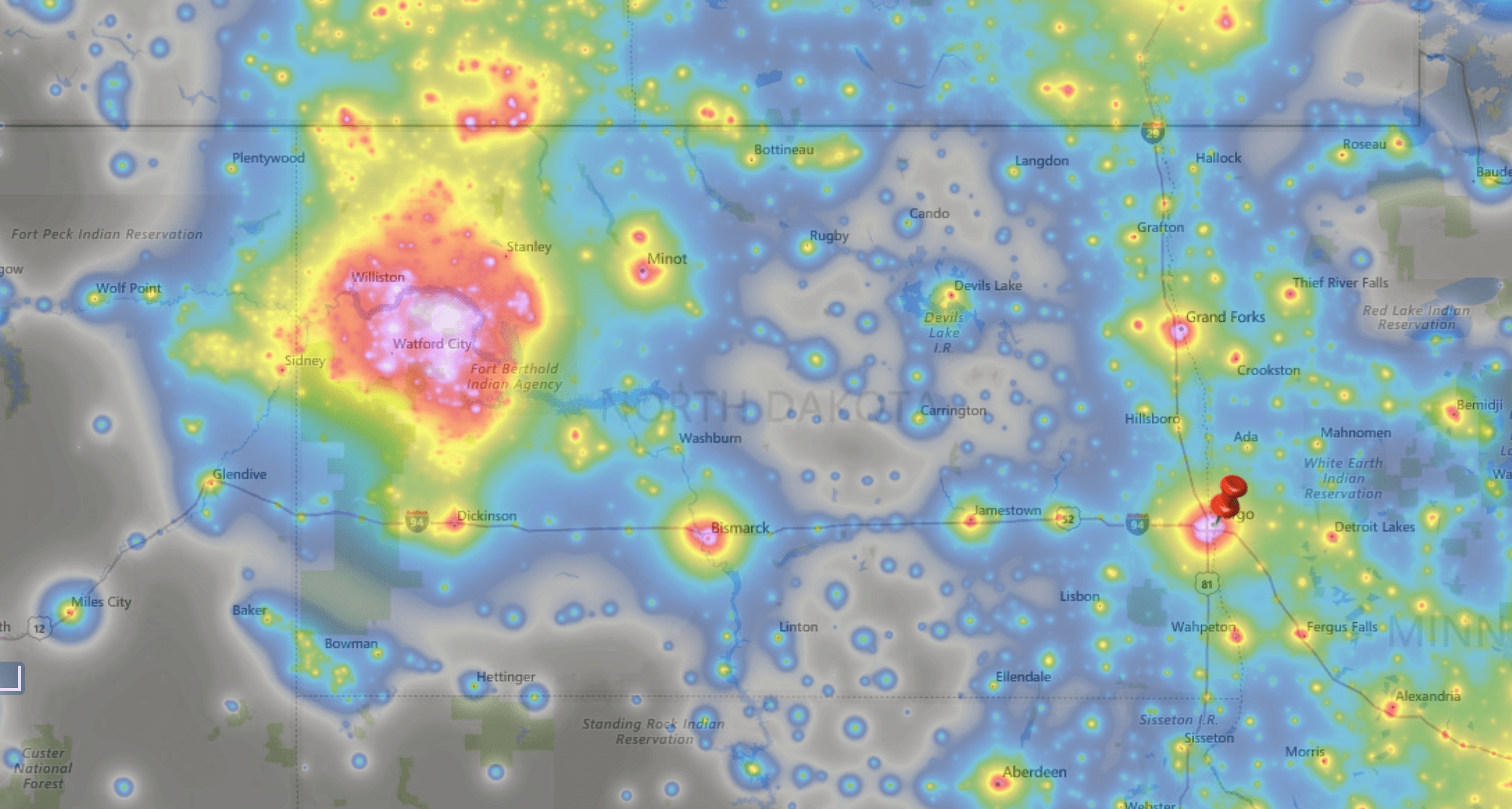 I was looking at a light pollution map and was confused by this. If