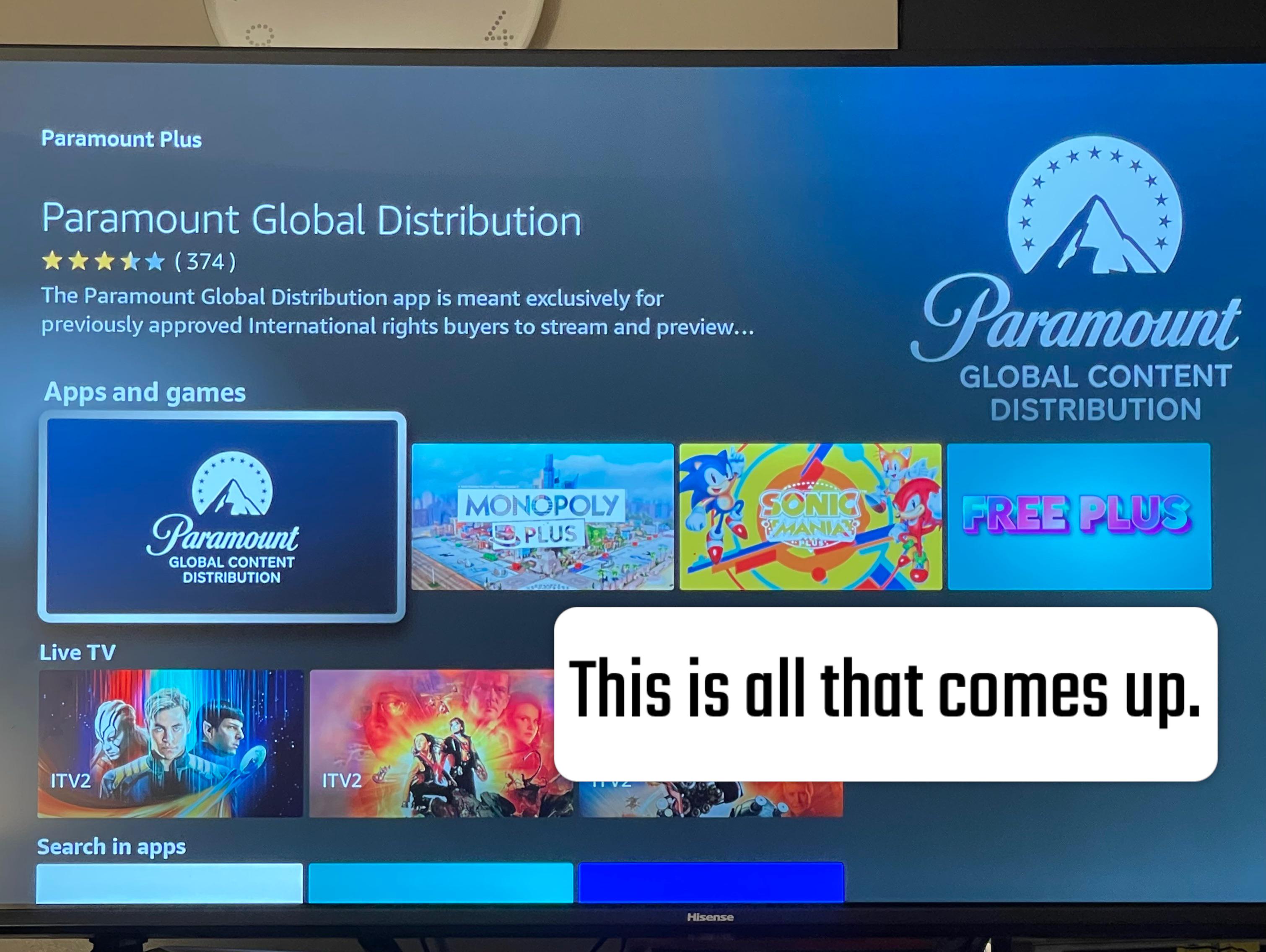 Paramount Plus r/fireTV