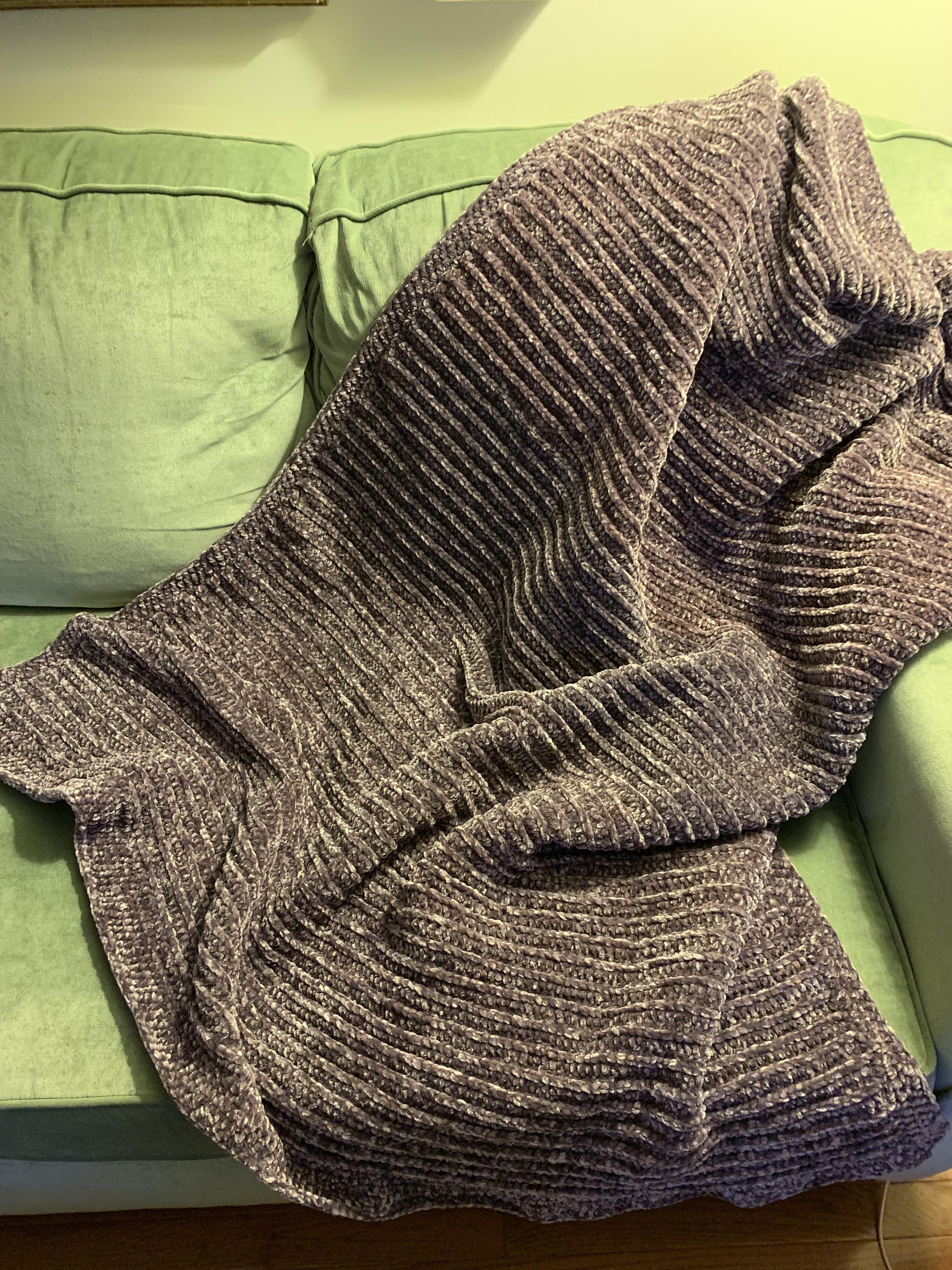 Bernat velvet throw I made for my mum! r/crochet