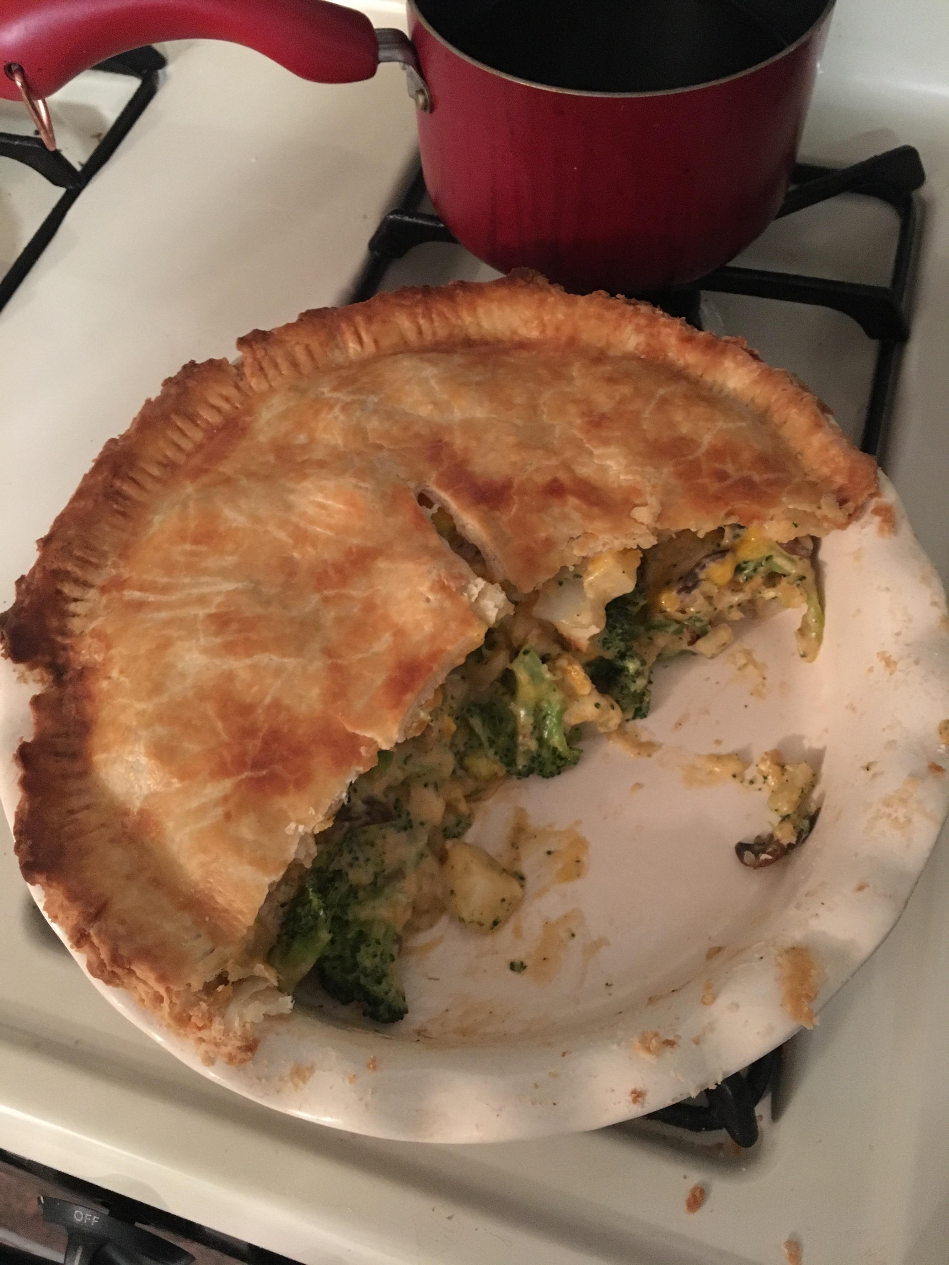 Broccoli cheddar potato pie r/tonightsdinner