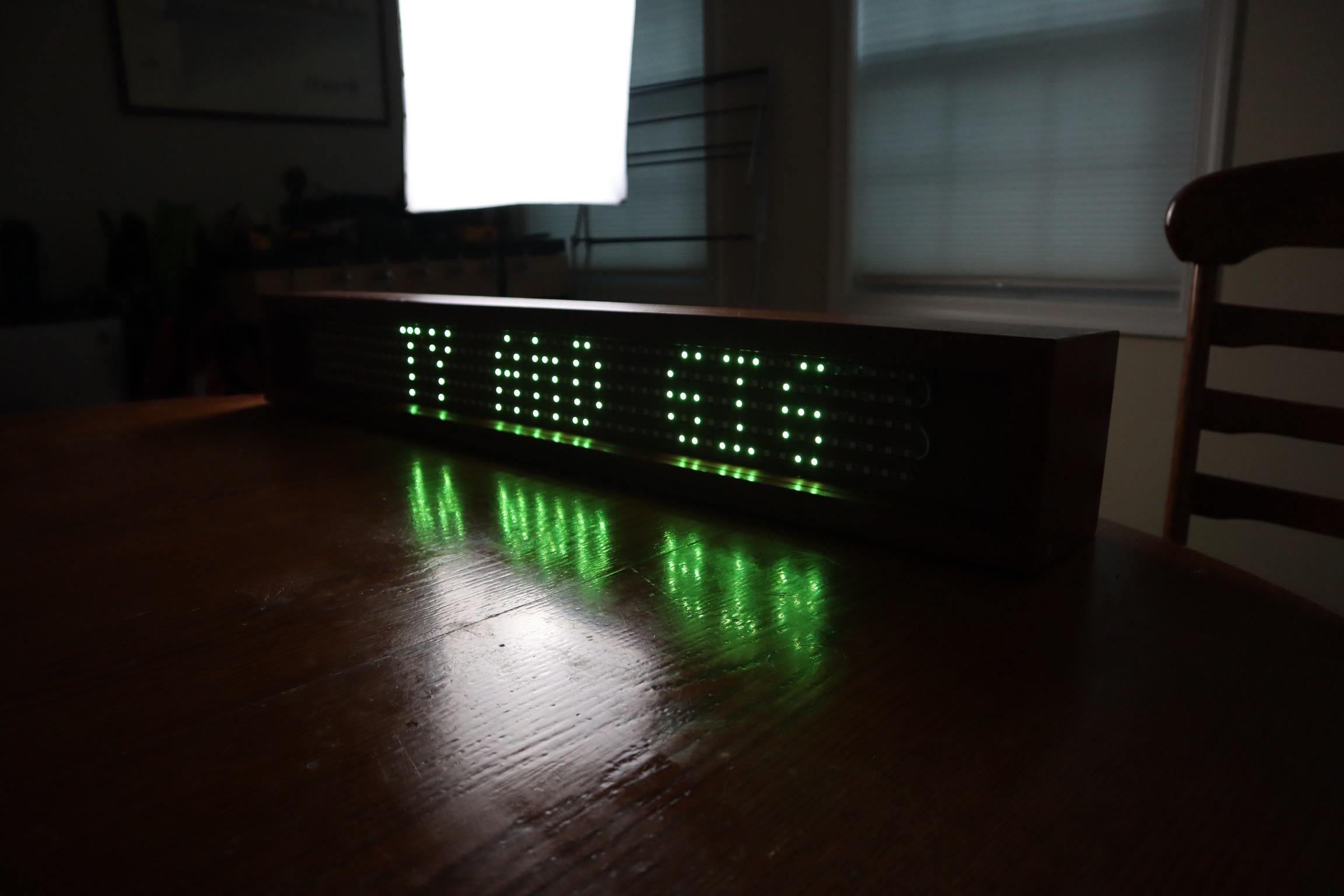 My friend and I made an led message board out of ws2812b leds and a