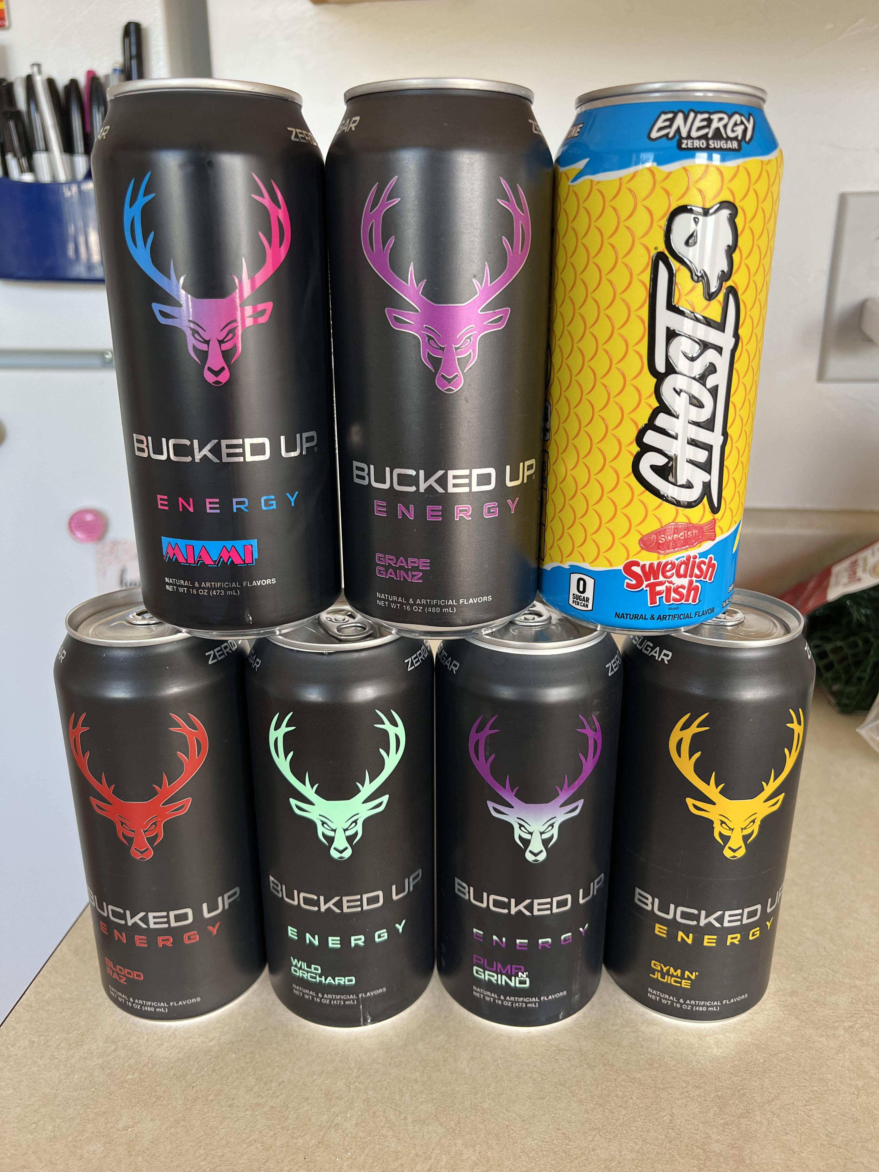 Today’s haul. Bucked Up has awesome flavors, but I haven’t tried any in
