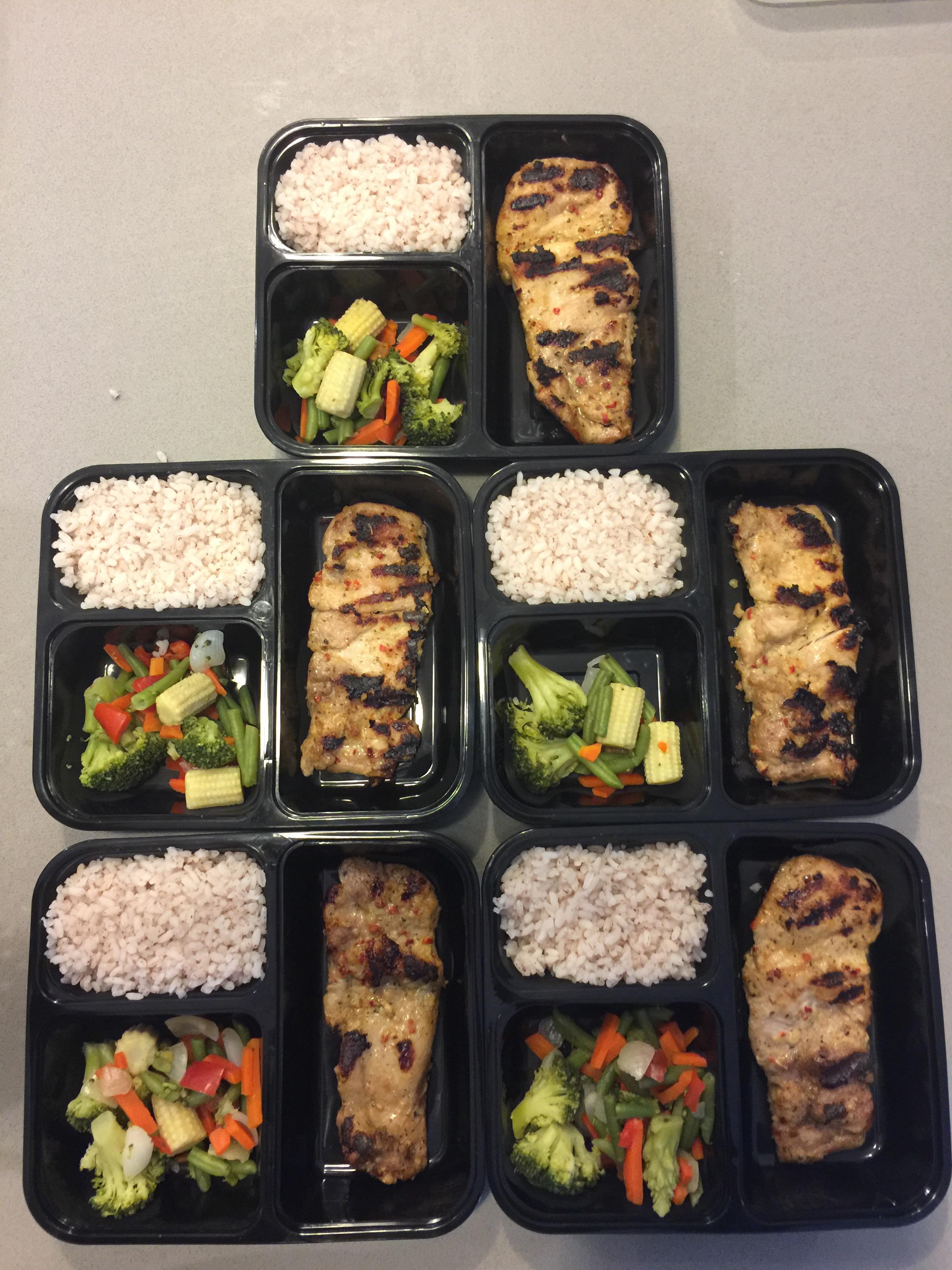2nd Meal Prep for the working week. Chicken Thigh Fillet, Parboiled