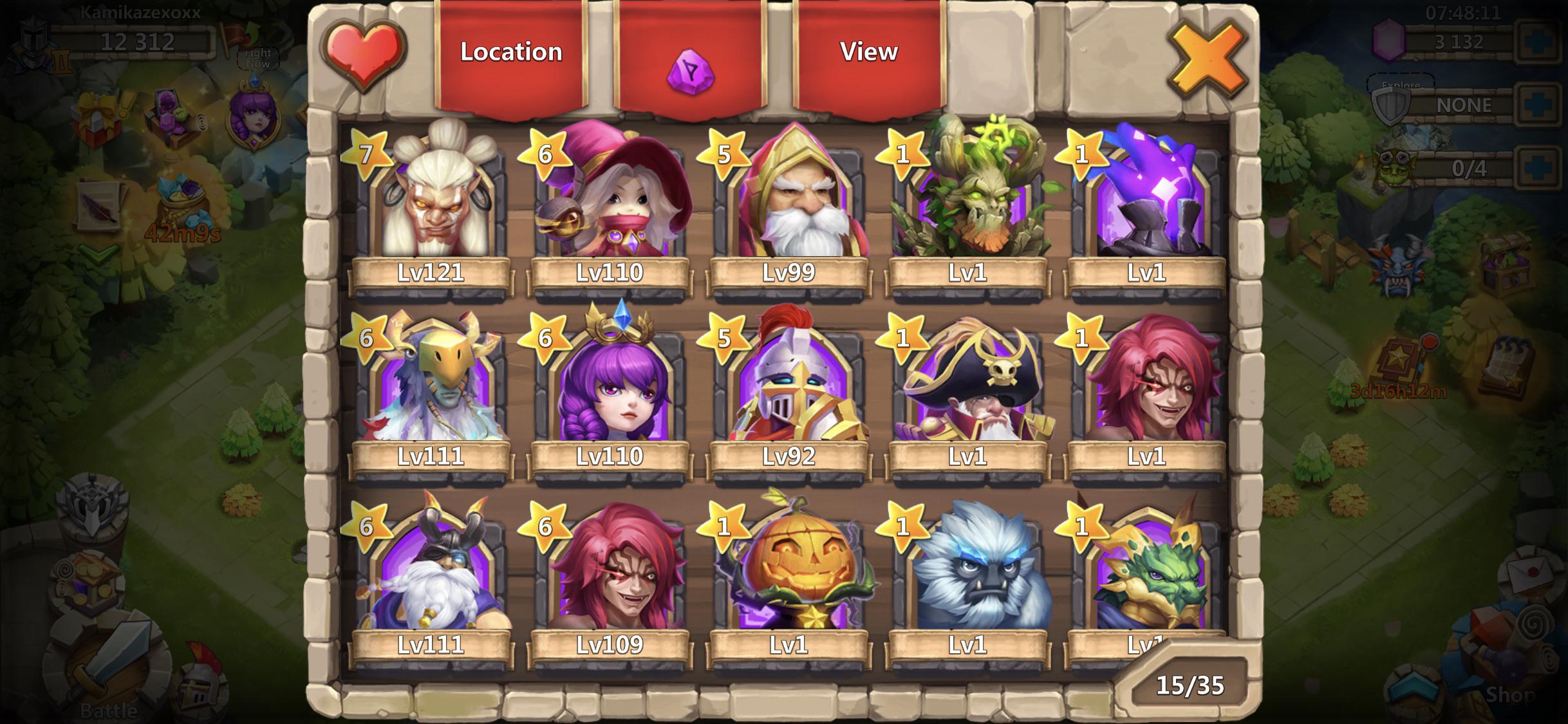 New to Castle Clash and pic attach shows all my heroes . Wondering
