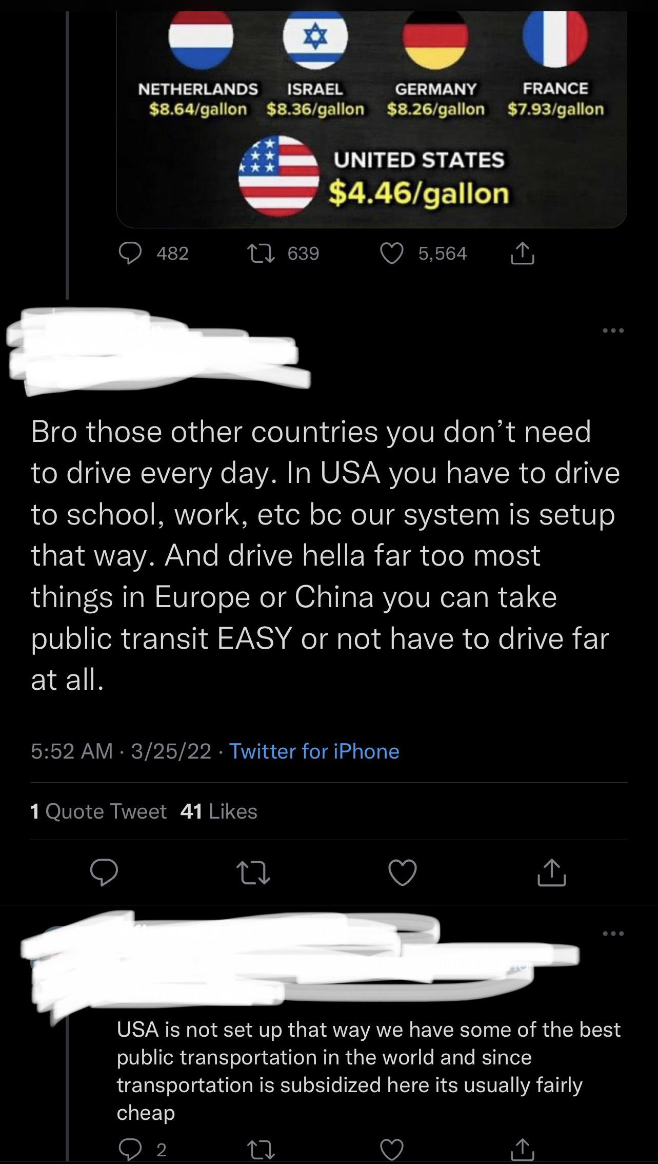 We have some of the best public transportation in the world r