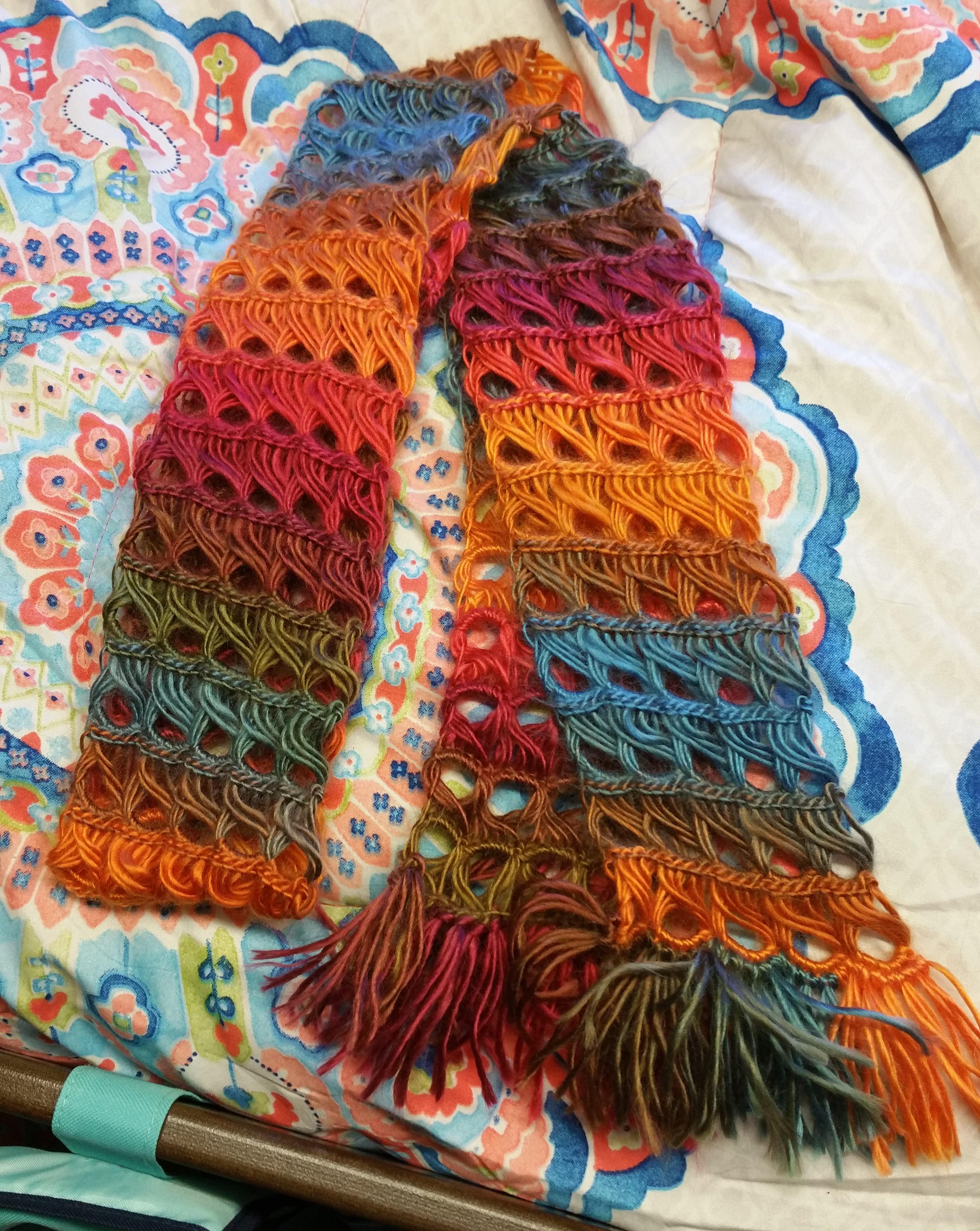 My first broomstick lace scarf! I'm in love r/crochet