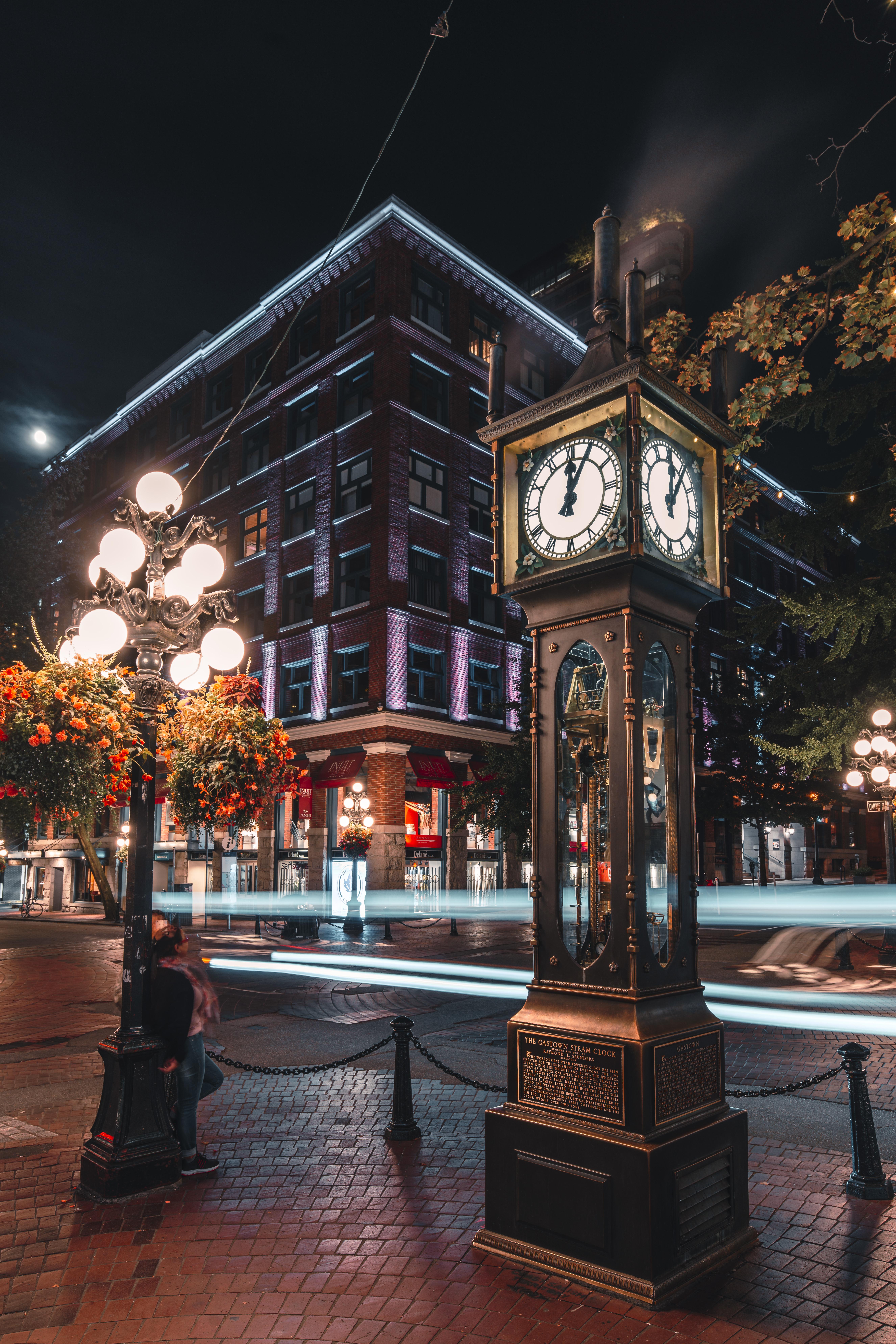 Gastown Steam Clock at Night IG legionxstudios r/vancouver