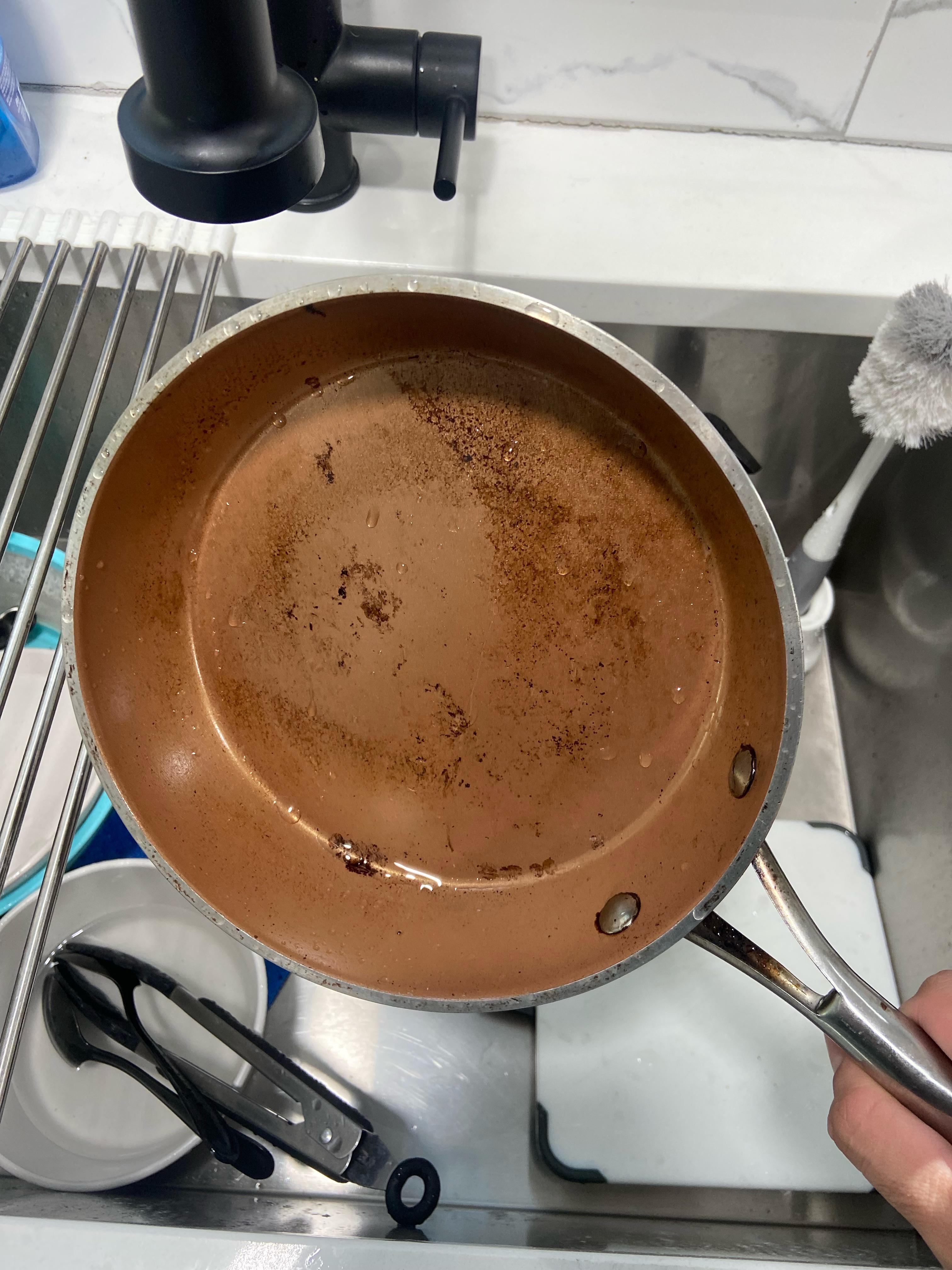 How to clean black stains off pan? r/howto