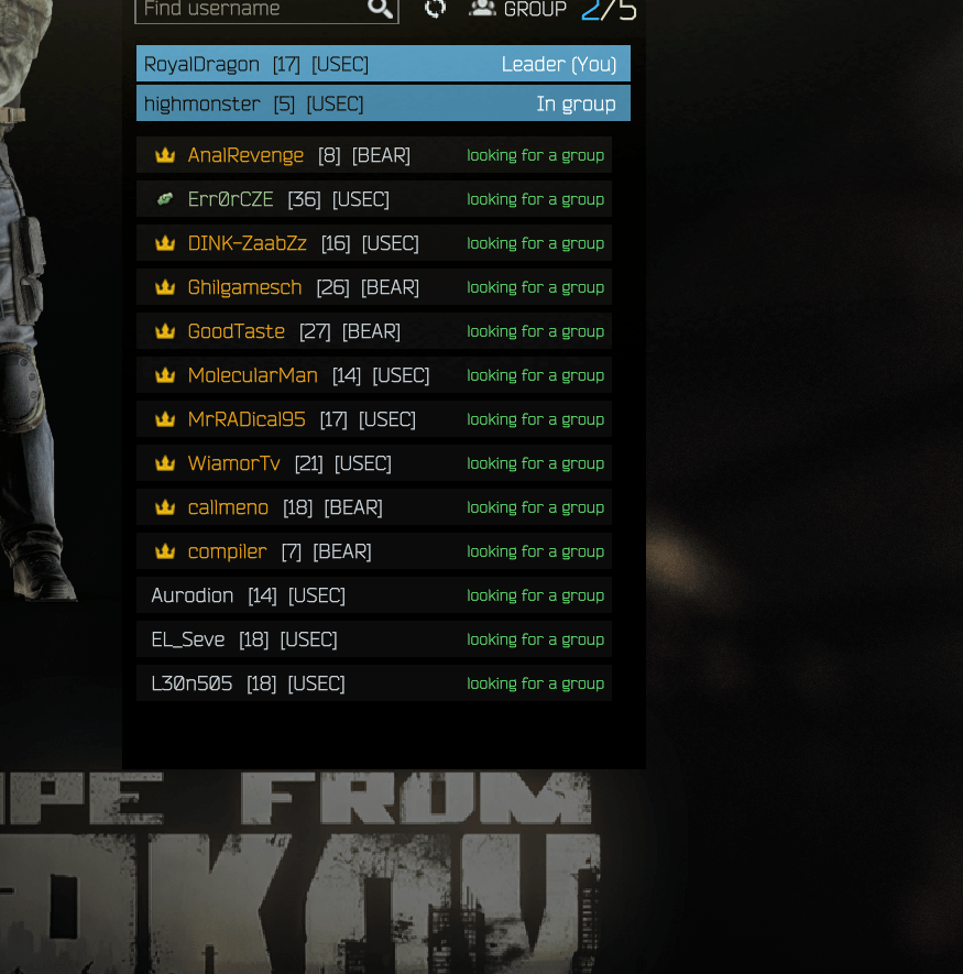 What is that green player name?? r/EscapefromTarkov