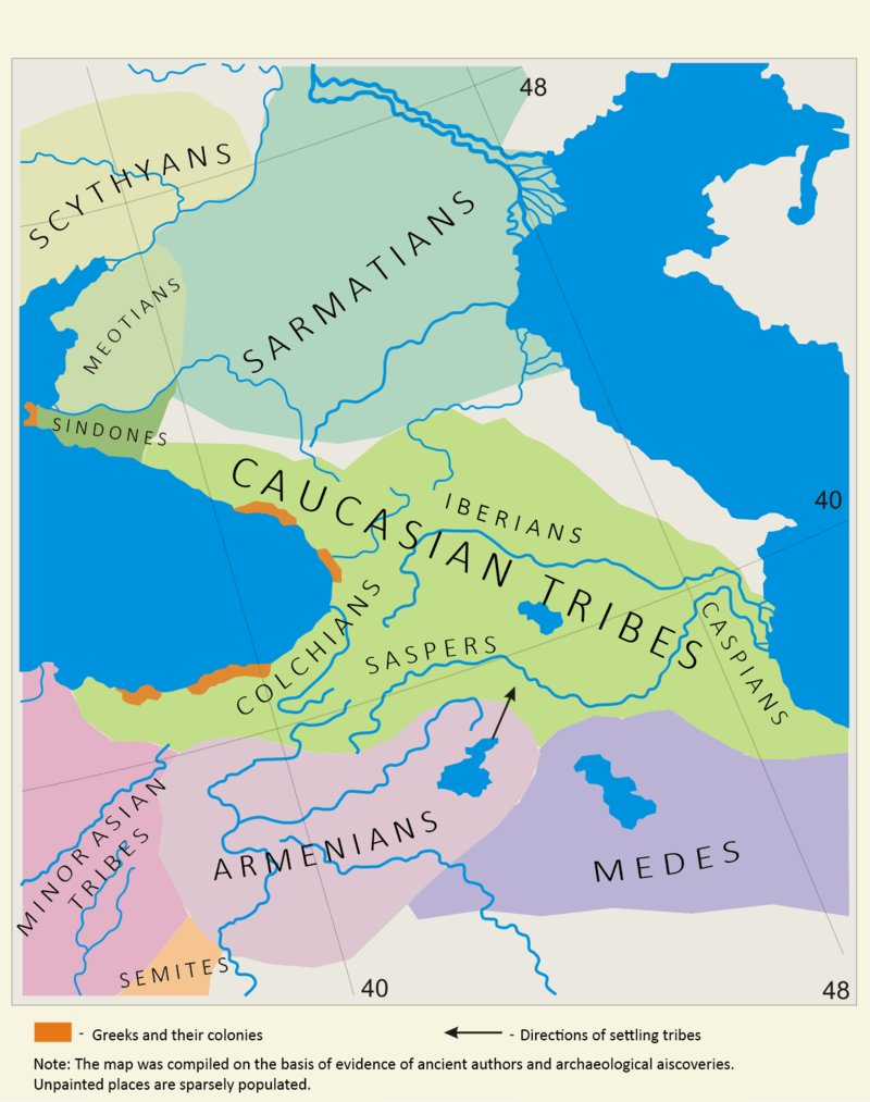 Ethnic map of the Caucasus region in the 5th and 4th centuries BC. [800x1013] r/MapPorn