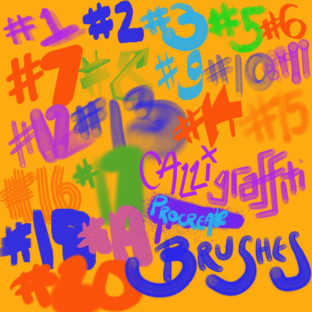 Free Procreate Brushes (Aerosol + Graffiti & Calligraphy ) r/ProCreate