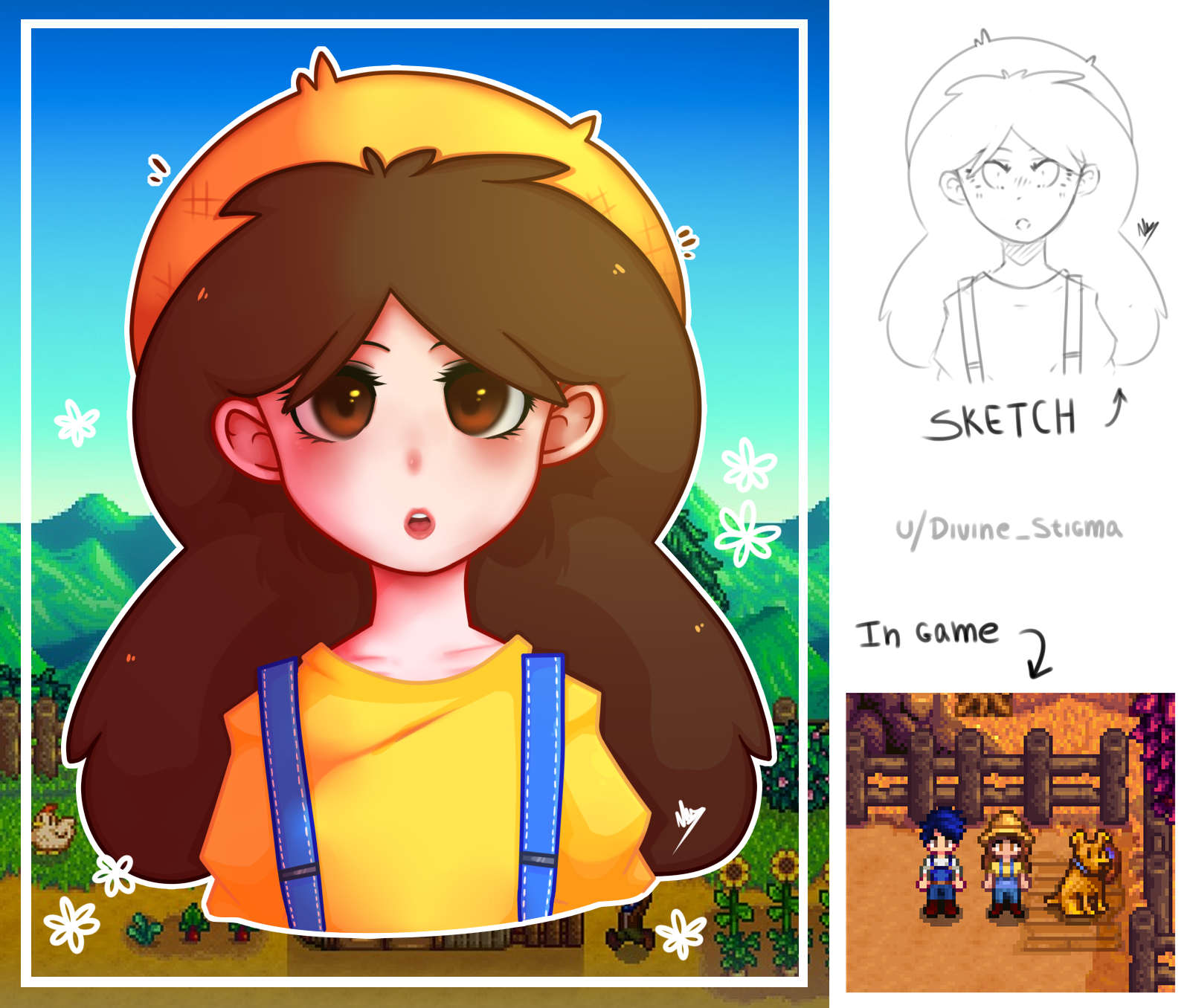 I drew my farmer! ♡ StardewValley