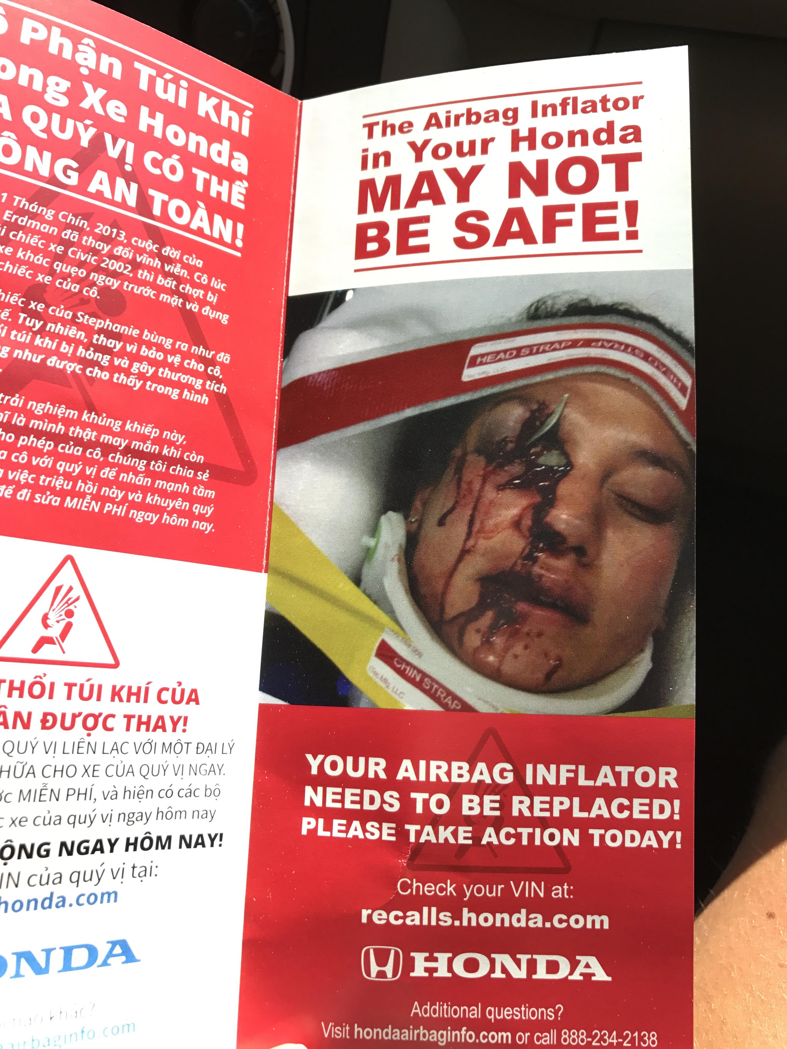 Got a safety recall notice in the mail today for my 2007 Honda Pilot