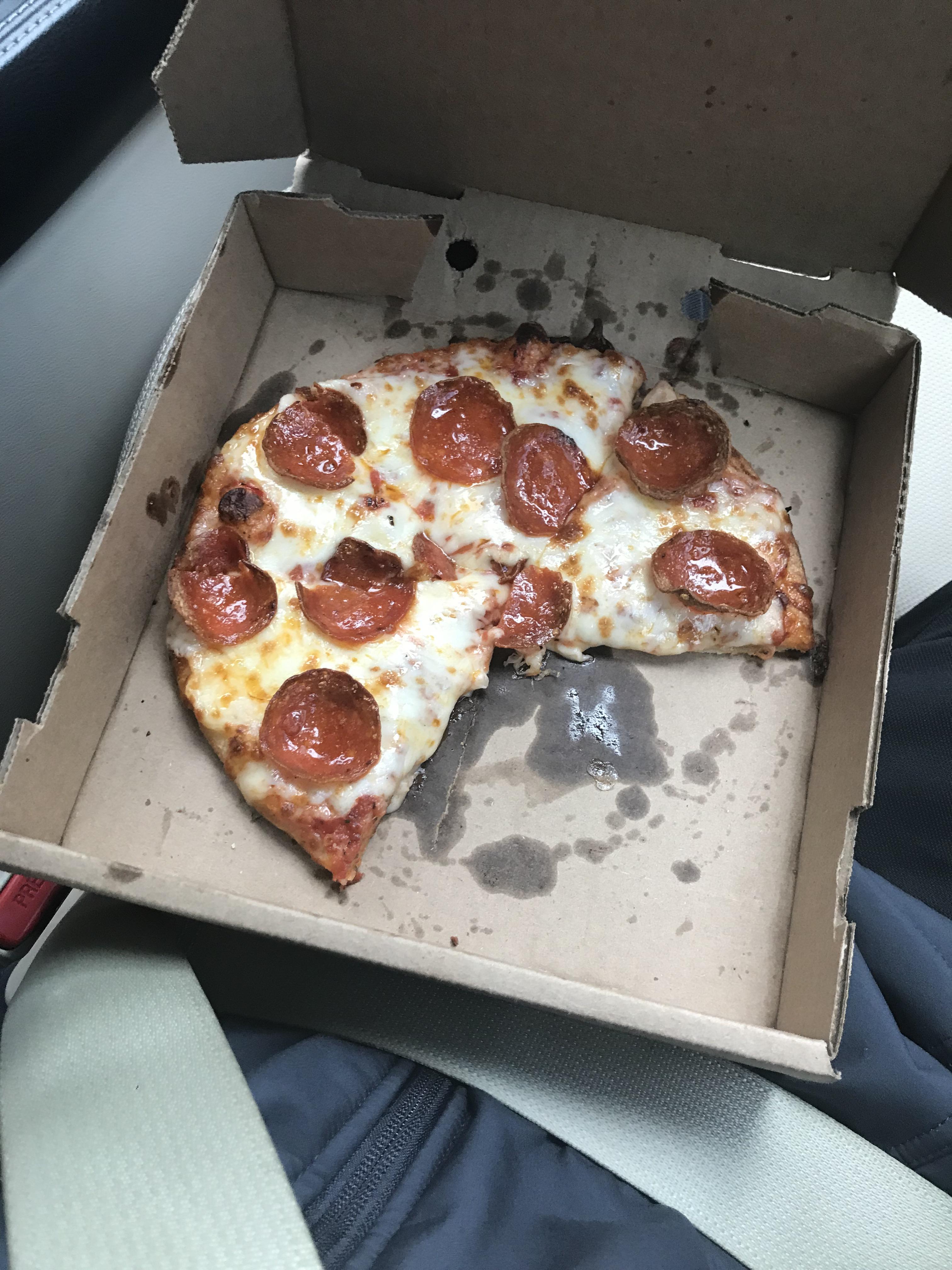 Got my first job at a pizza place, at the end of each shift I get to