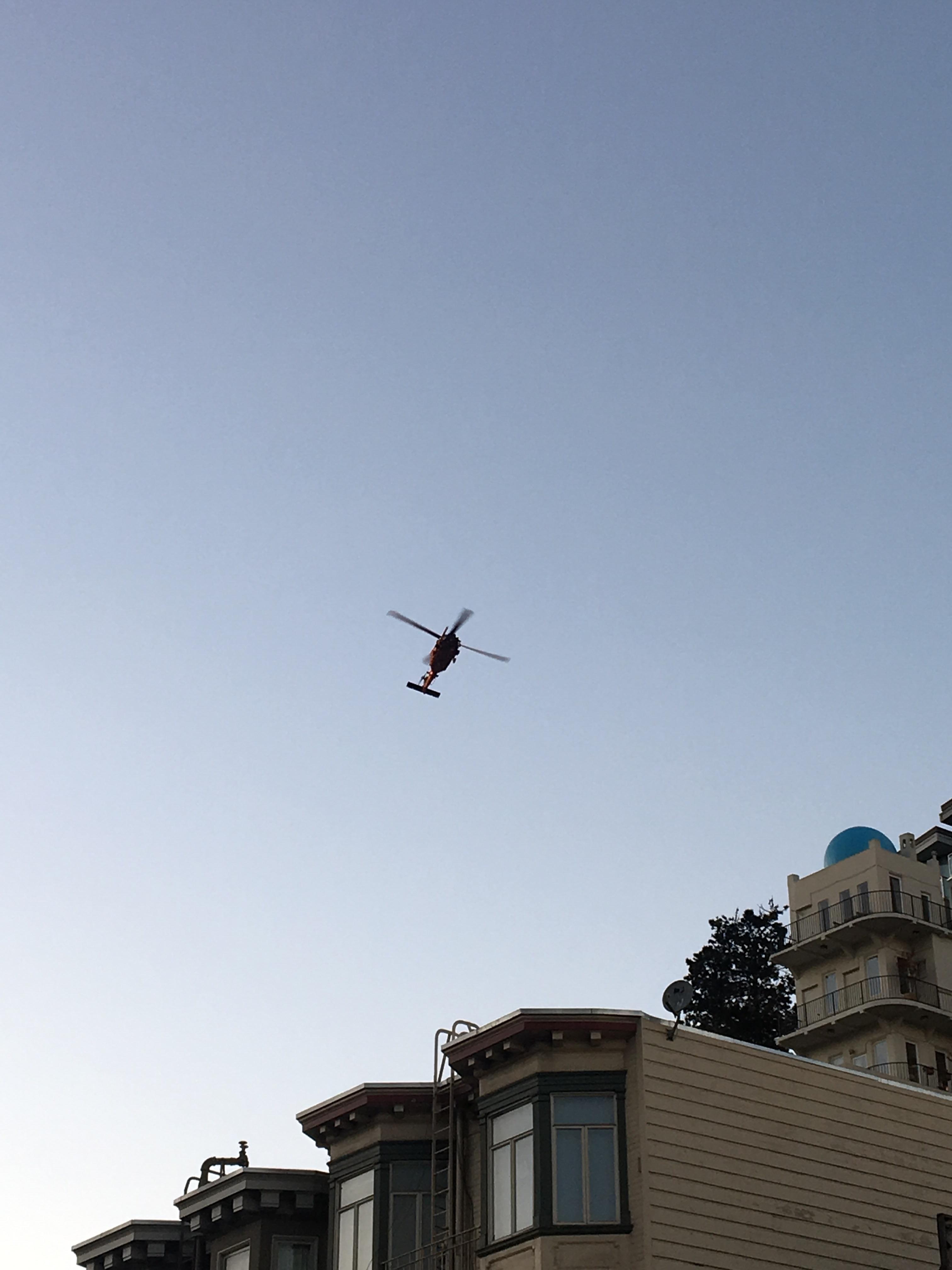 Black Hawk Helicopter circling over North Beach right now. Anyone know