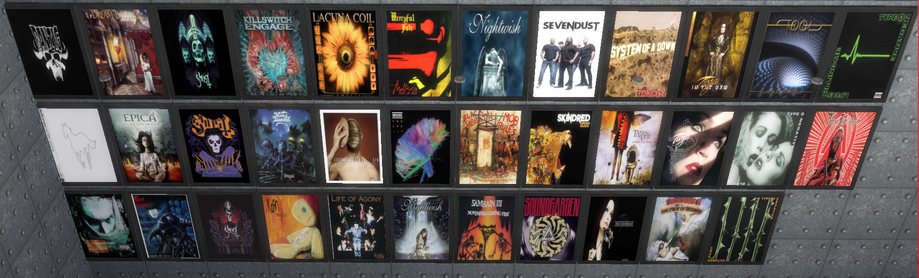 (I posted this in Sims 4) I made a set of Band Posters Metal Edition, will be uploading to