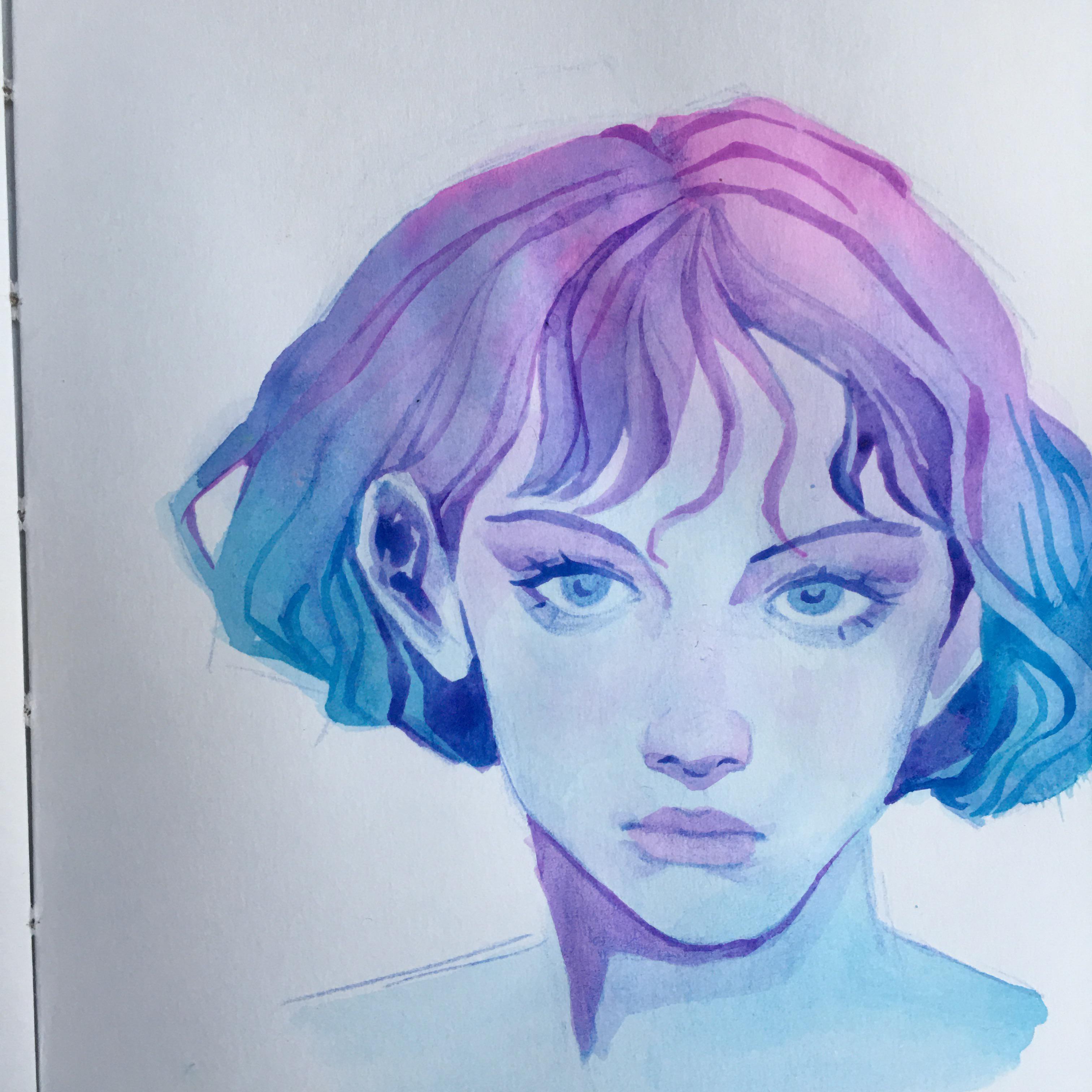 Simple watercolor portrait by me ) r/drawing