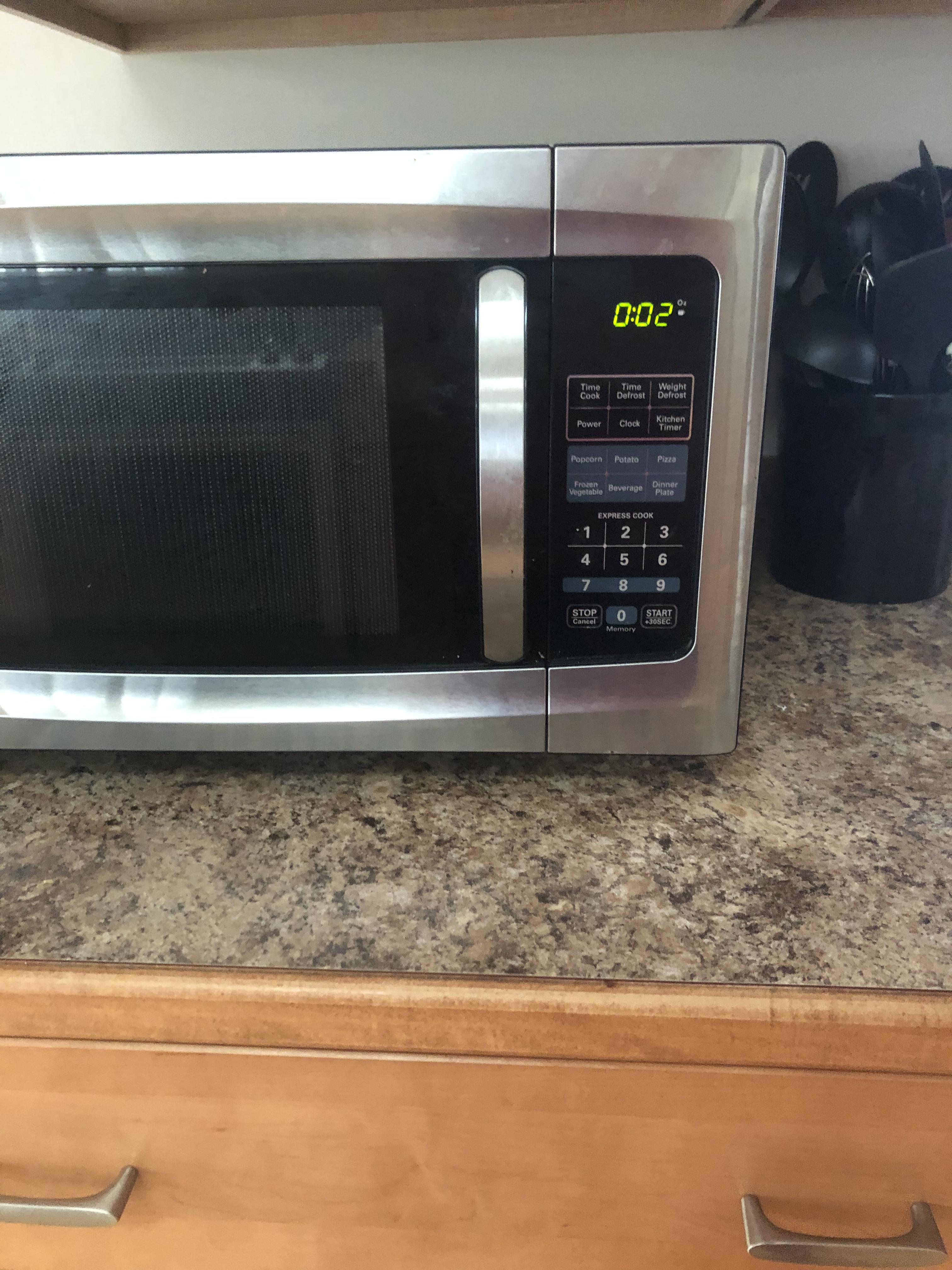 When people stop the timer on the microwave so you can’t see the time