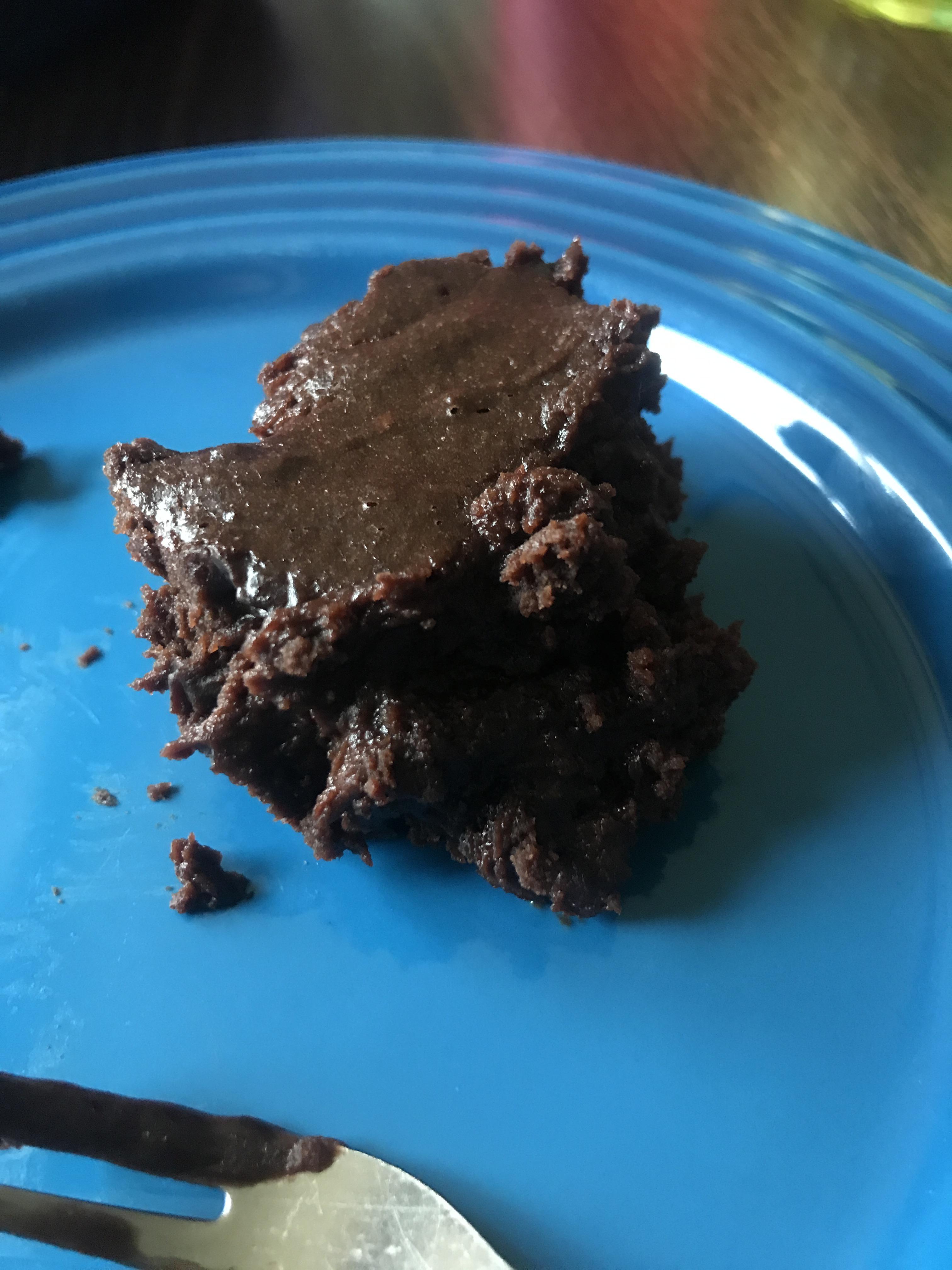Black bean brownie! Made w only vegan brownie mix and a whole can of