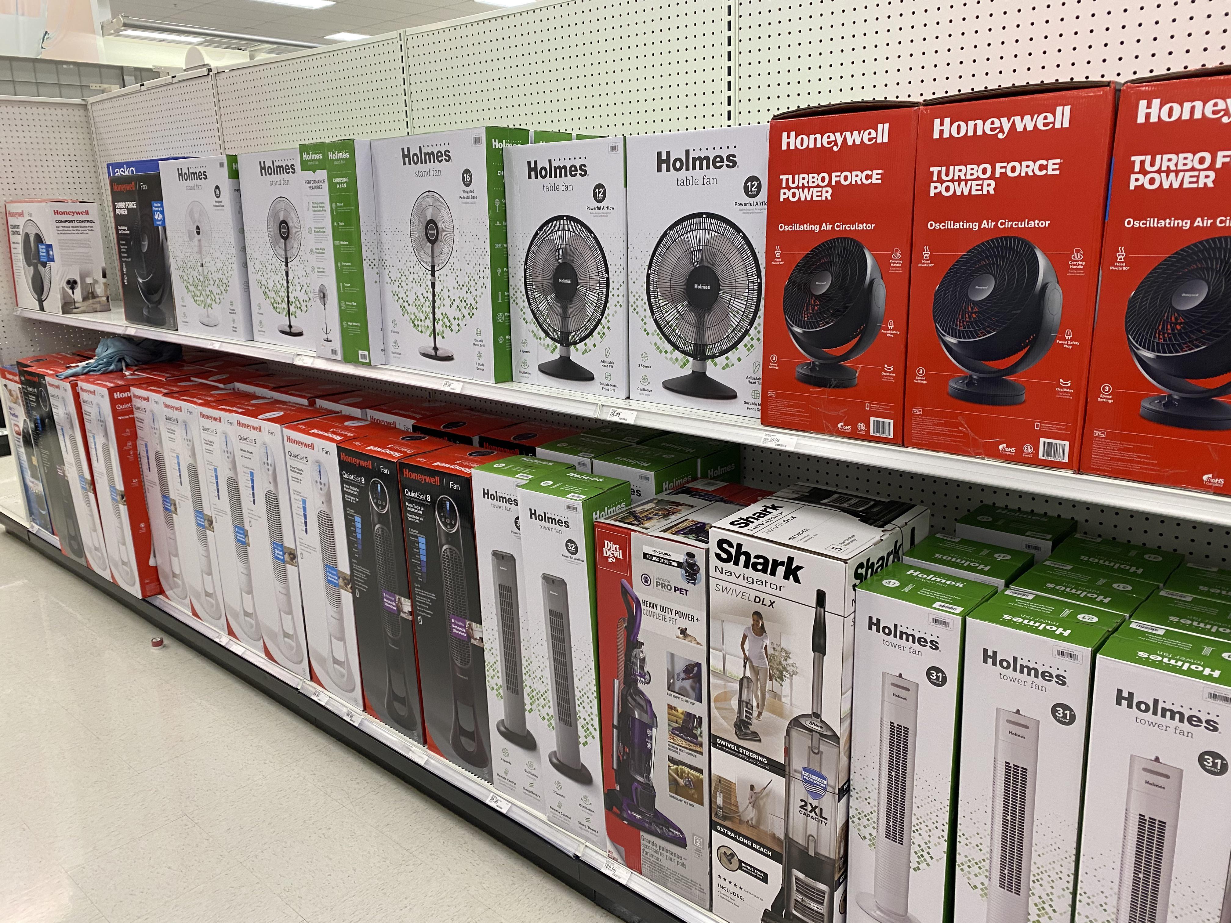 The fan aisle that has random vacuums. Even has a sku price in the spot