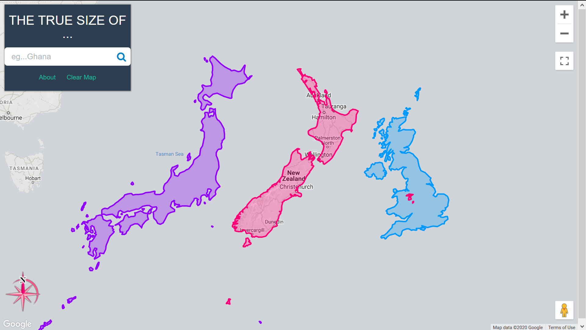 Japan, New Zealand and The UK r/MapPorn