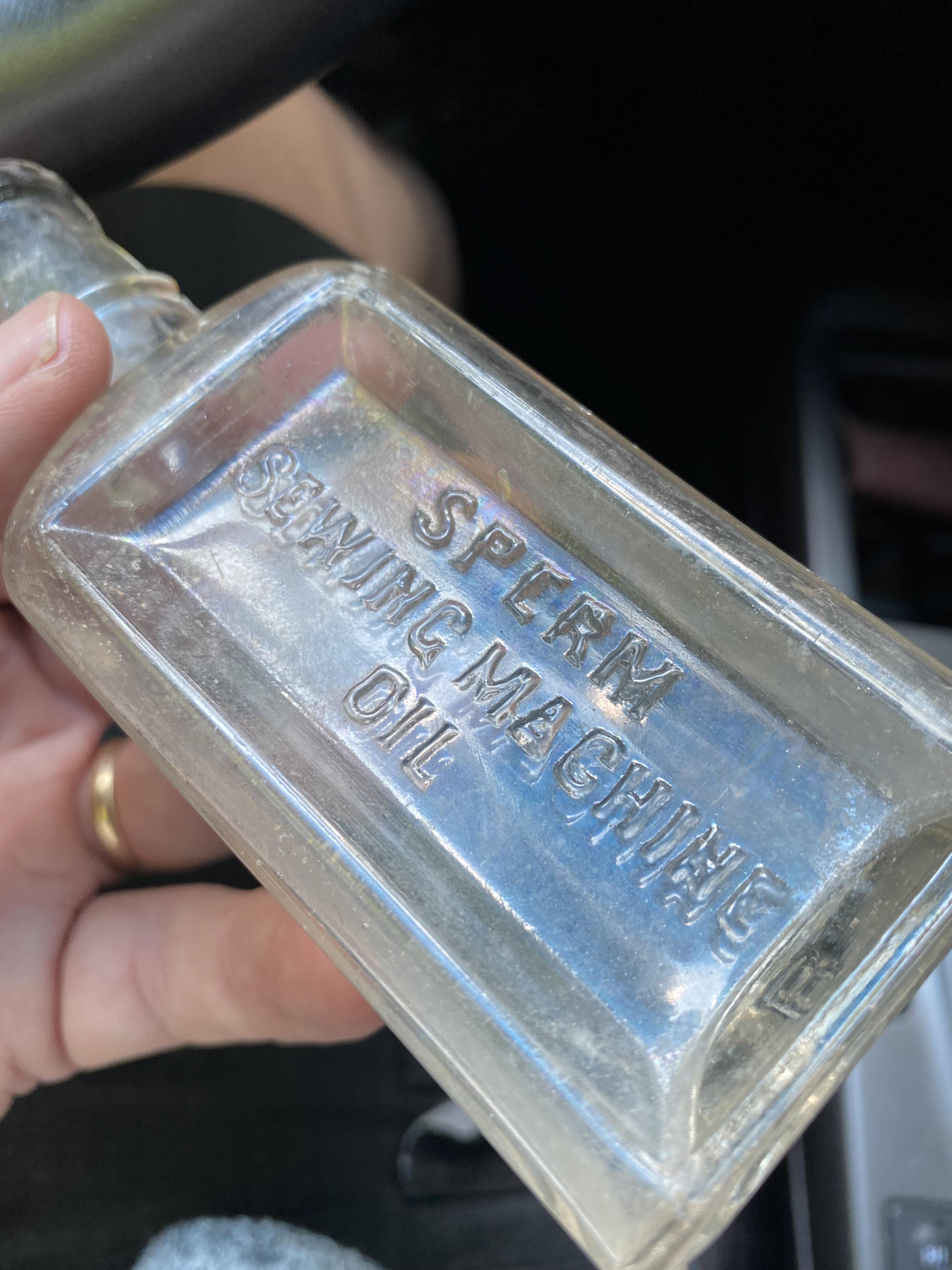 'Sperm' Sewing Machine Oil Found Bottle Digging r/pics
