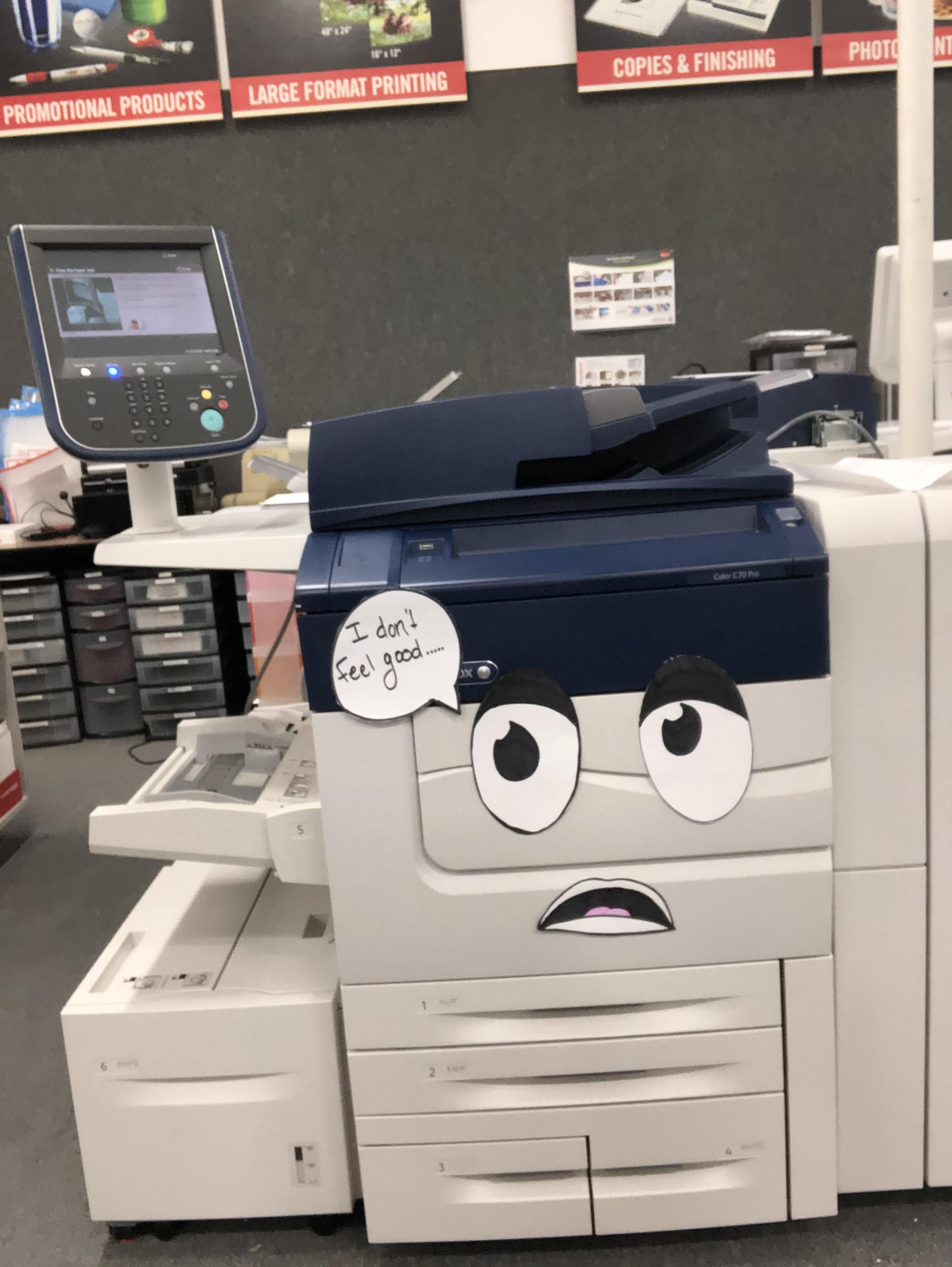 Our newest printer has been jamming every other job. This was my