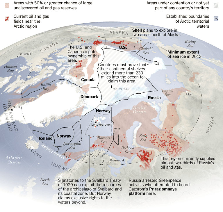 The complex maritime boundaries in the Arctic. Detailed. r/MapPorn