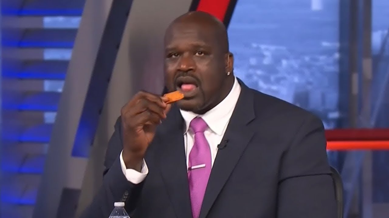 Shaq holding a chip ShaqHoldingThings
