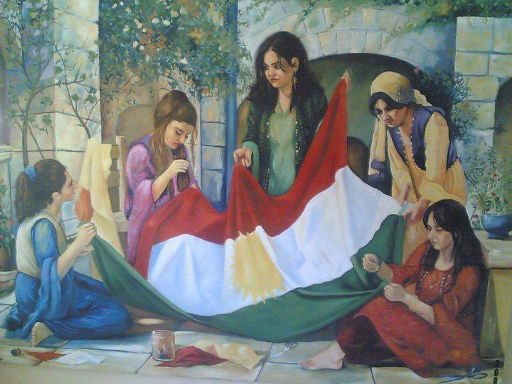 Kurdish Art Painting / Flag of Kurdistan r/kurdistan