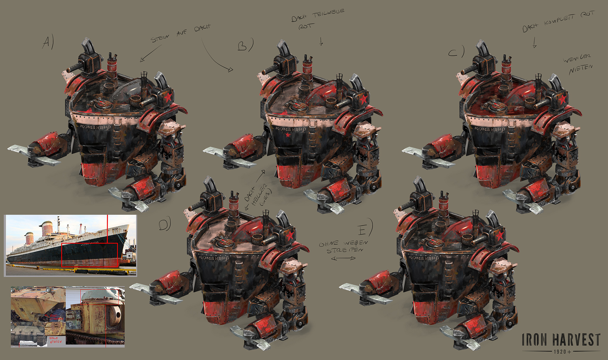 Concept art for a new Rusviet hero unit. We start with a functional 3D blockout and then add