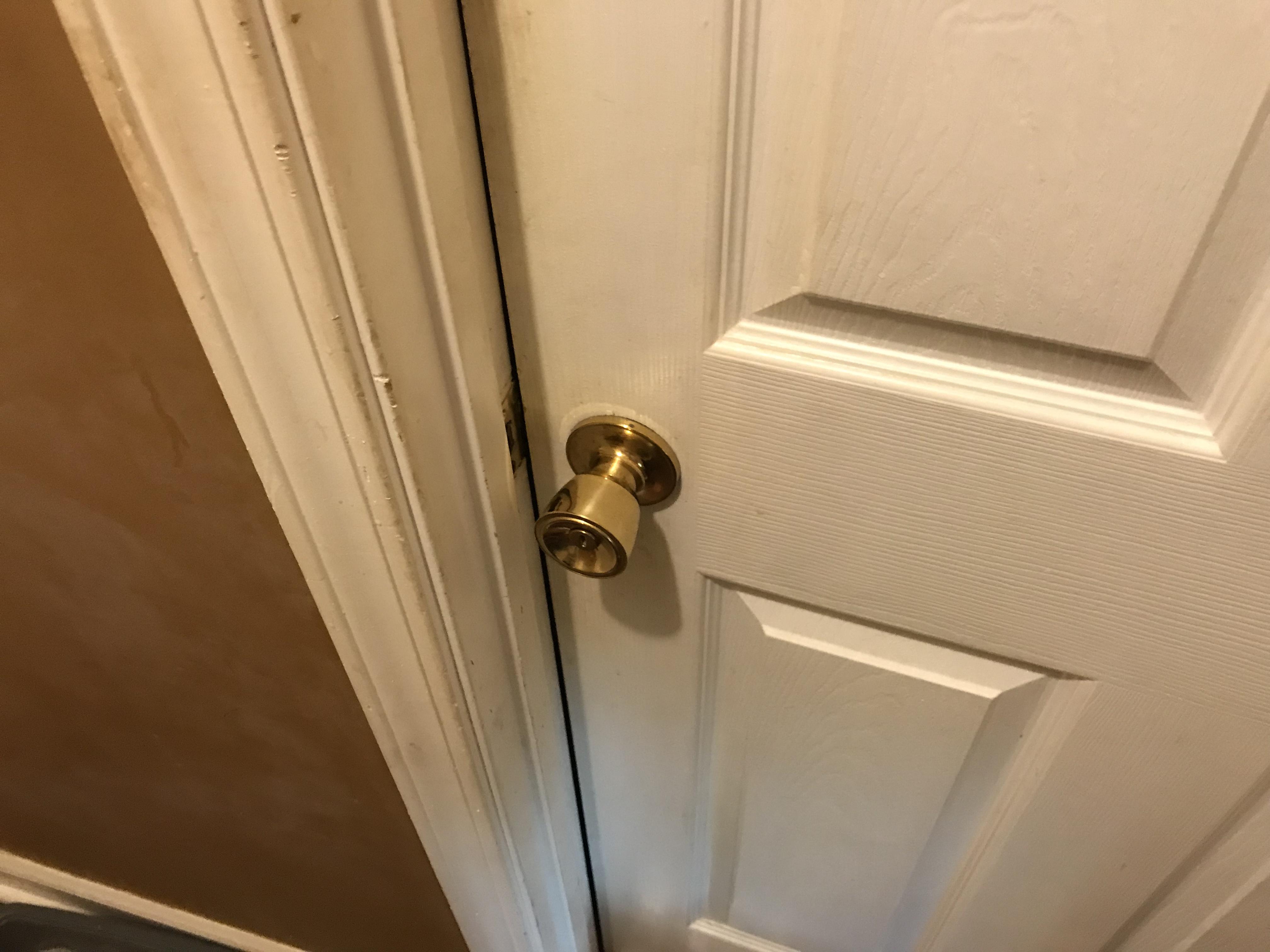 I see your keyblank and raise you a lockless knob on a bathroom door that doesn’t close all the