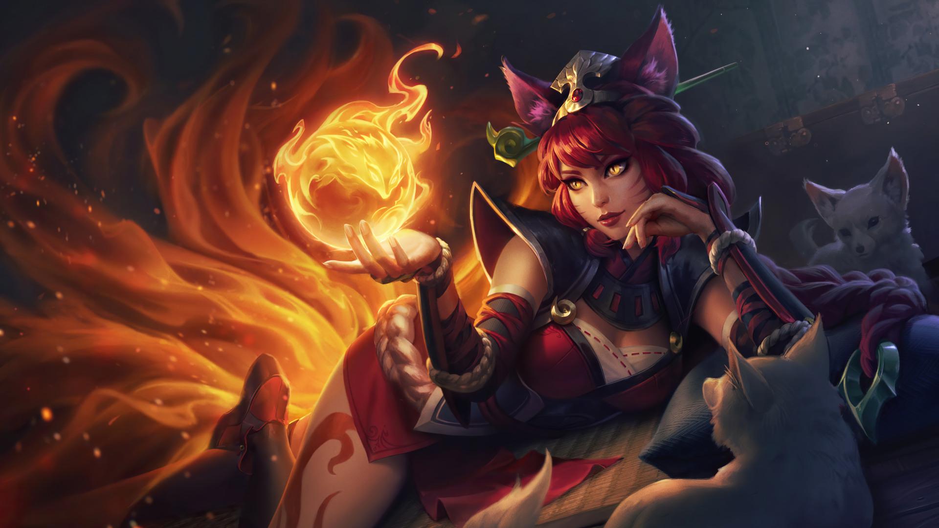 Wild Rift Splash Art of Foxfire Ahri I want this one on PC so badly