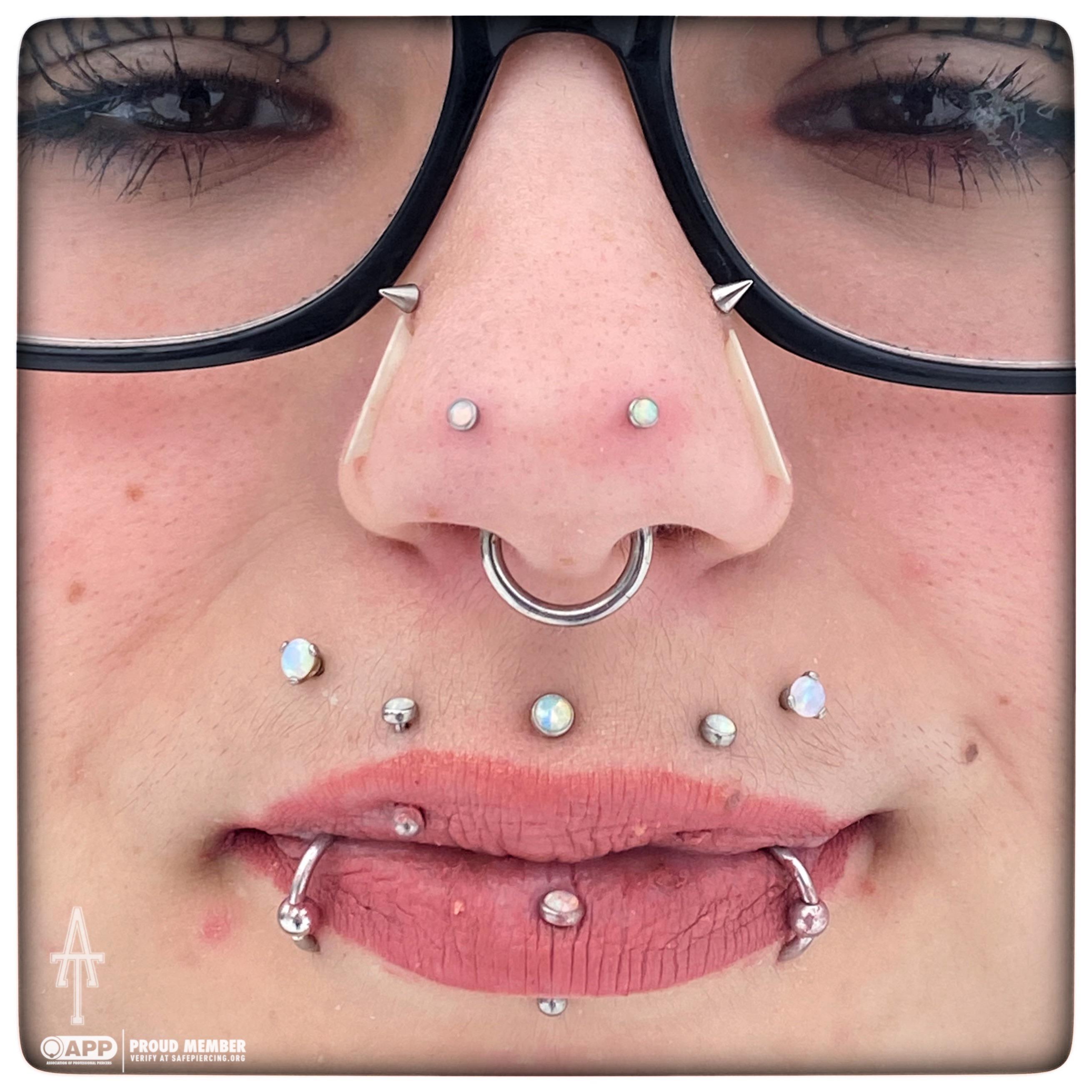 Nostril tip piercings I did with my buddy Jay at Alchemist Tattoo in