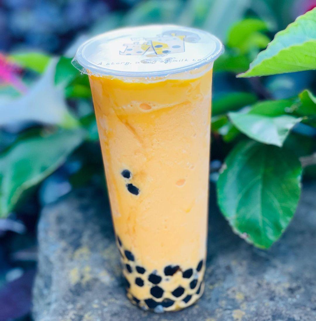 Mango boba with mango pudding r/boba