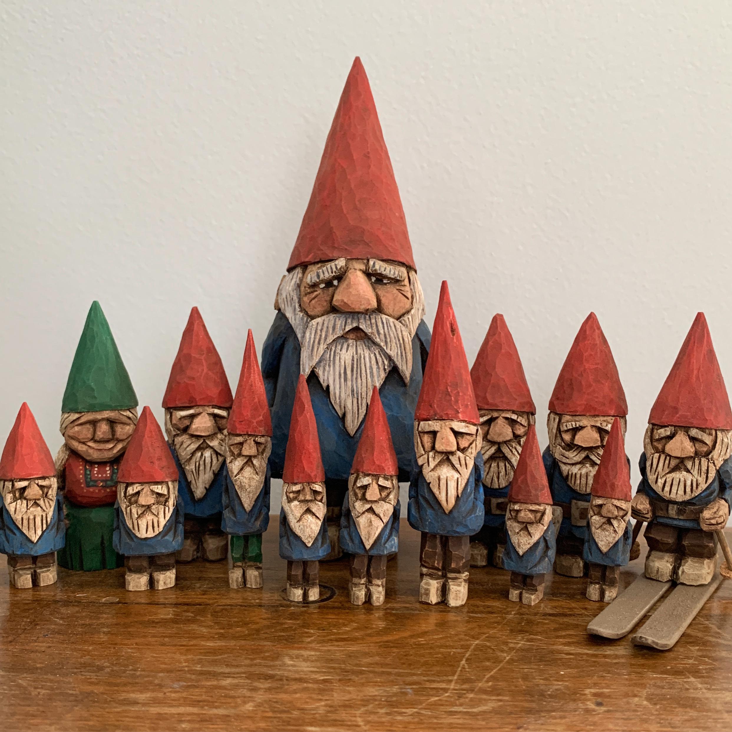 Gnomes I've carved over the past 1+ years r/woodworking
