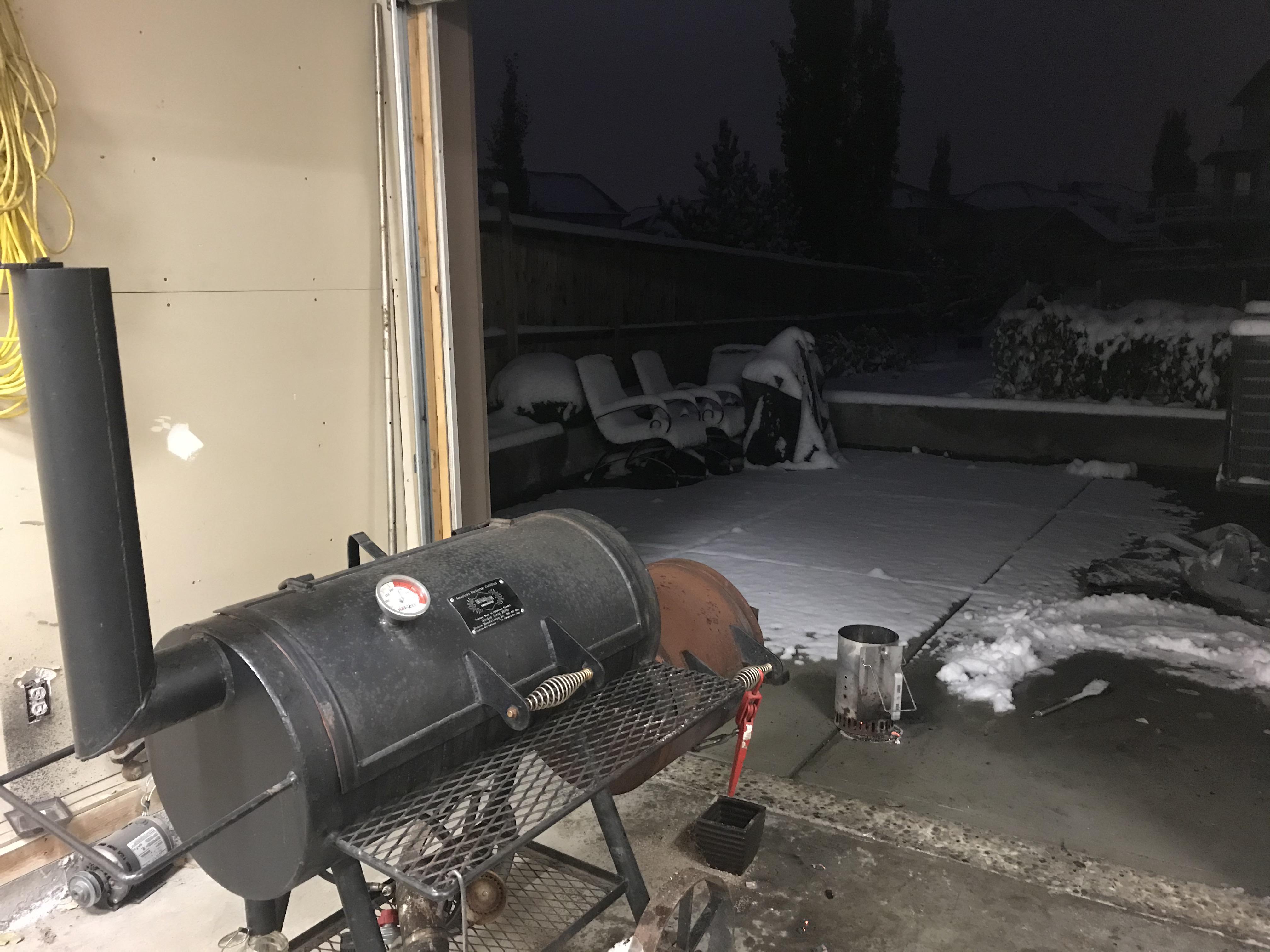 These are the days I’m thankful for the large garage... r/BBQ