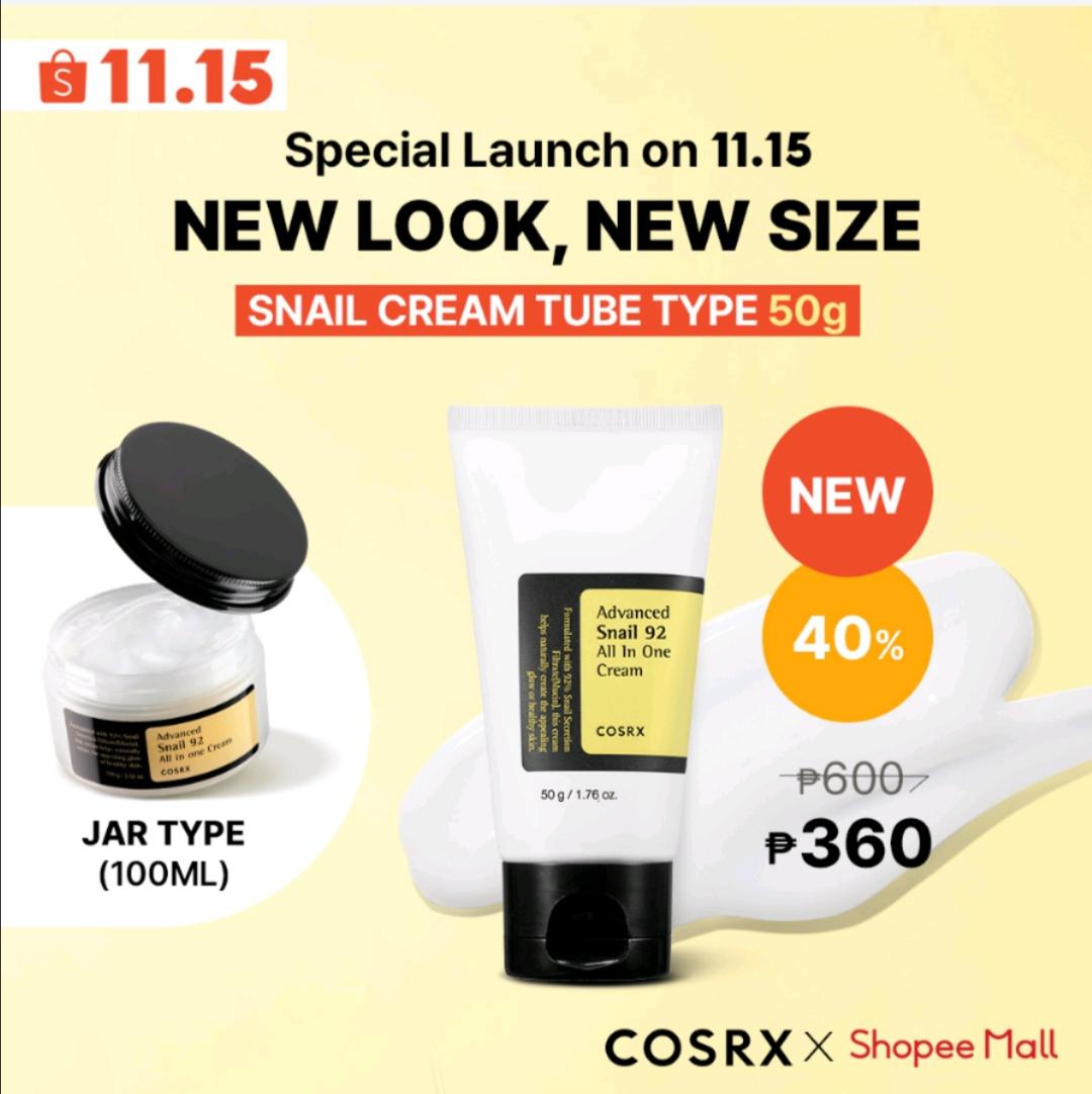 Cosrx Advanced Snail 92 All in One Cream now available in tubes r
