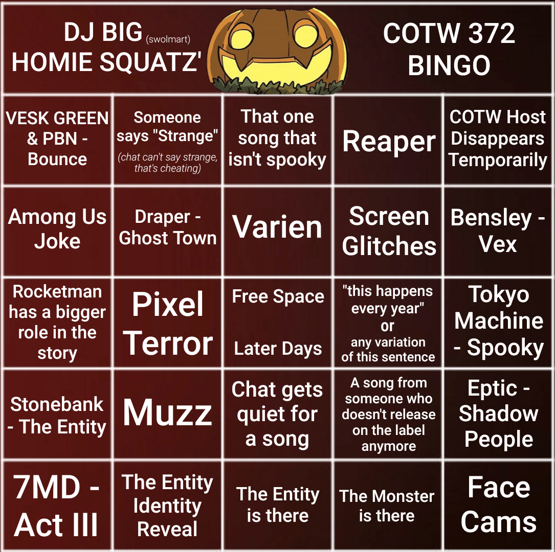 The bingos return with my Halloween COTW bingo this year! r/Monstercat