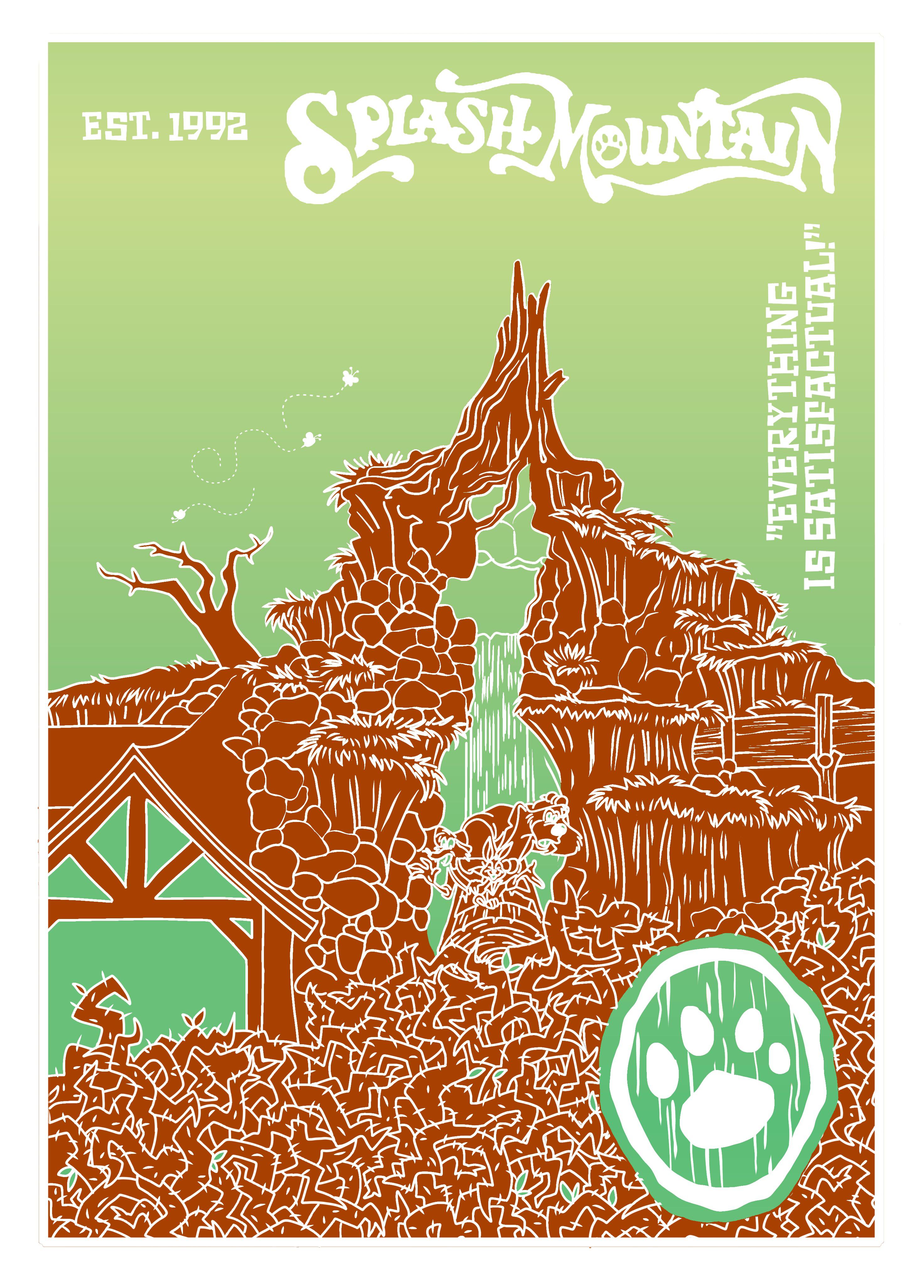 Splash Mountain poster design. Illustrated by me, in some free time I