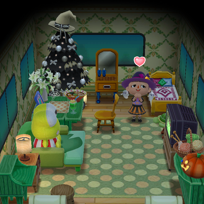 finally got around to putting up halloween decorations 🎃🐸👻 r/ACPocketCamp