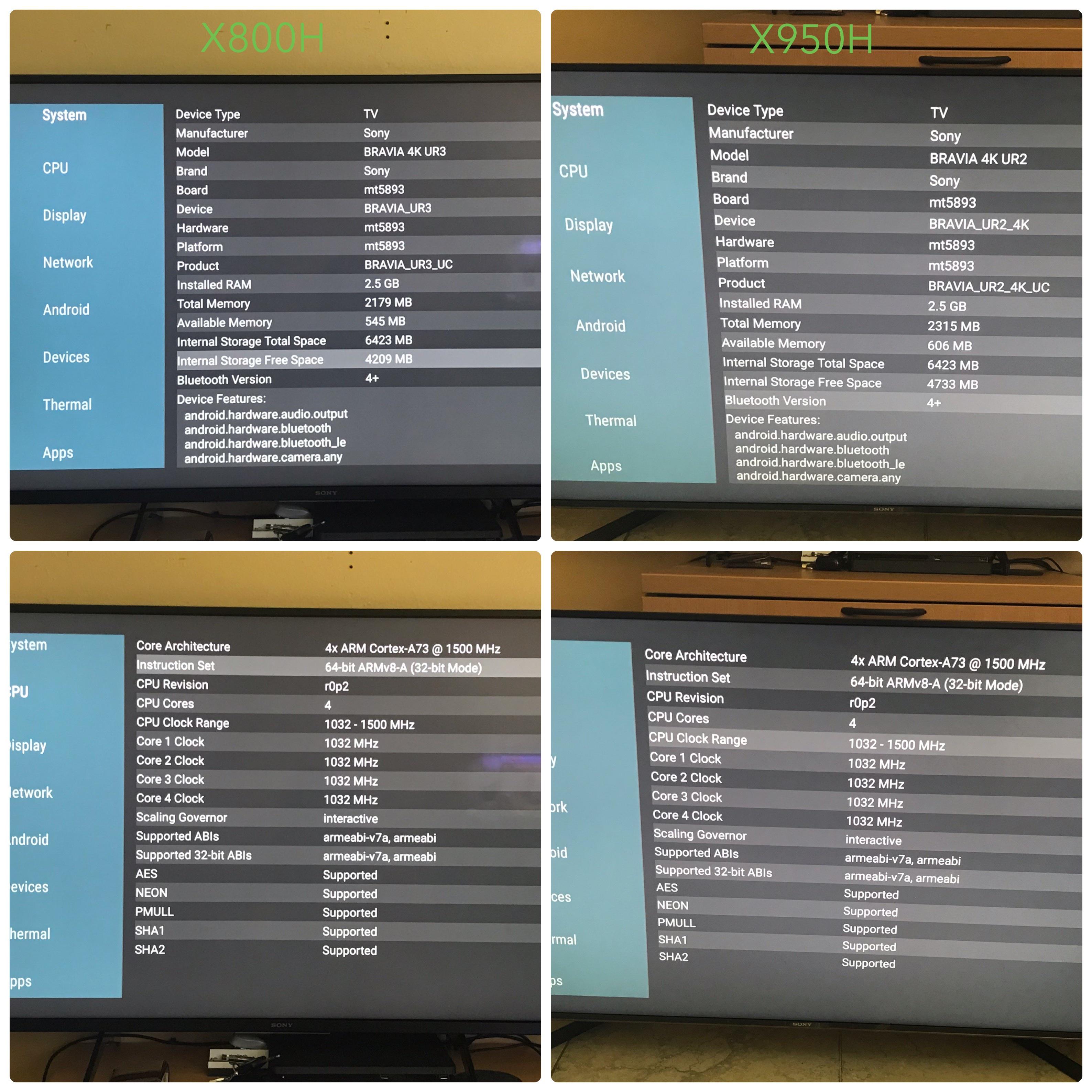 Just brought home both 49” tv and want to share with you guys the specs