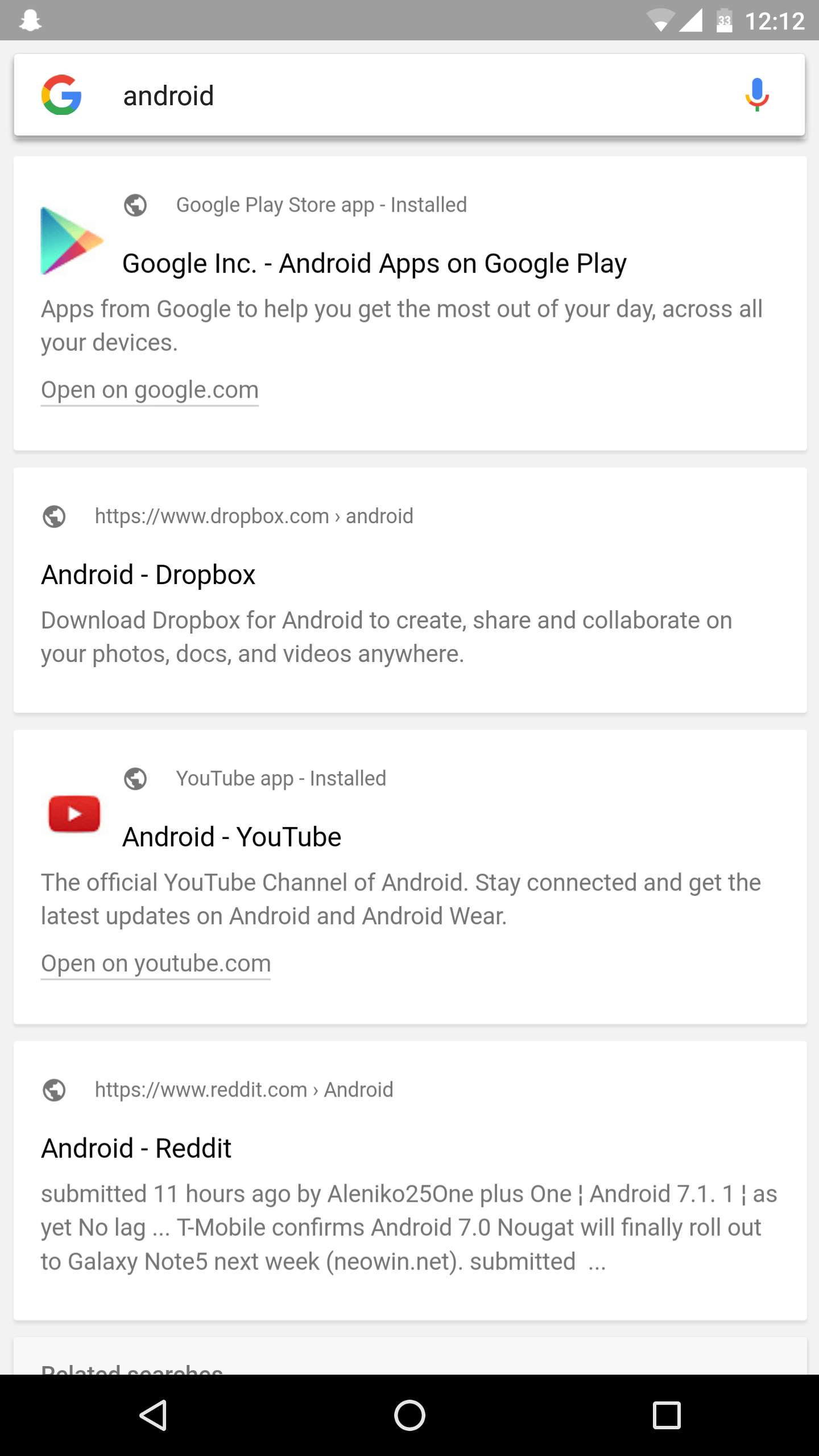 Anyone else getting grey search results on Android? r/google