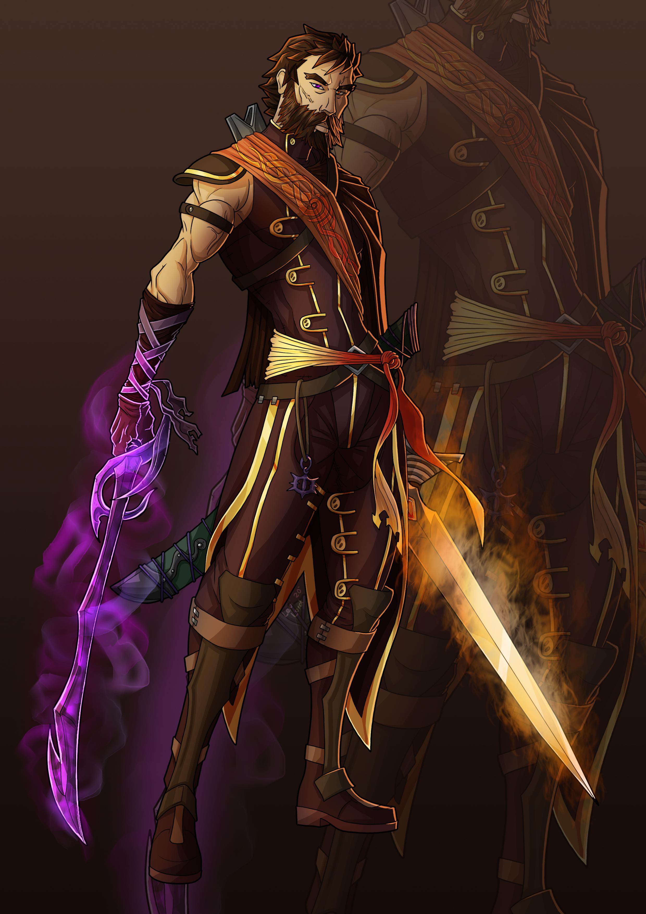 [OC] Auron Flamberge Eldritch Knight + Warlock DnDart